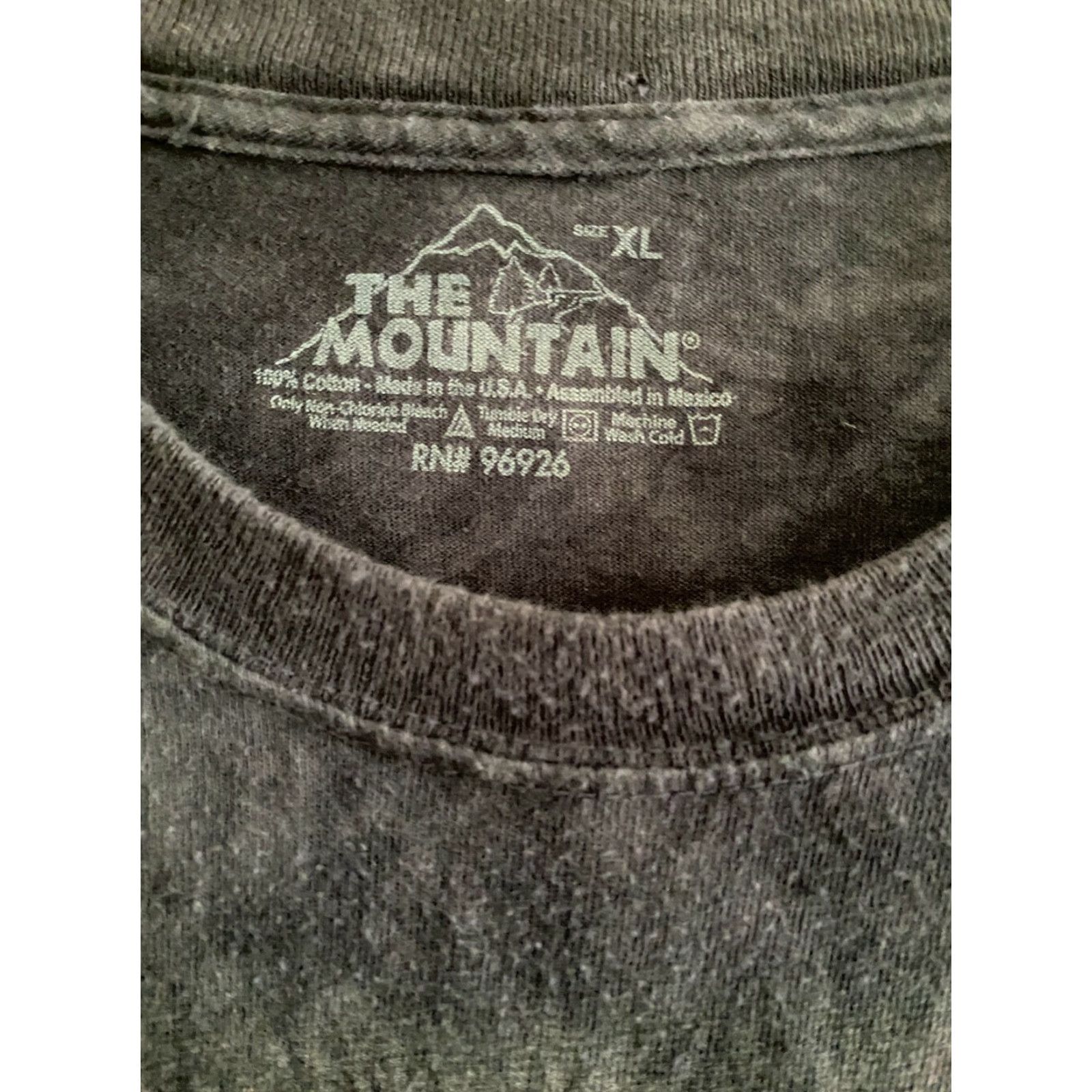The Mountain VINTAGE The Mountain Tie Dyed T Shirt Bear Face XL Black Gray Men's Short Sleeve Graphic Tee 100% Cotton Bear Face Size US XL / EU 56 / 4 - 3 Thumbnail
