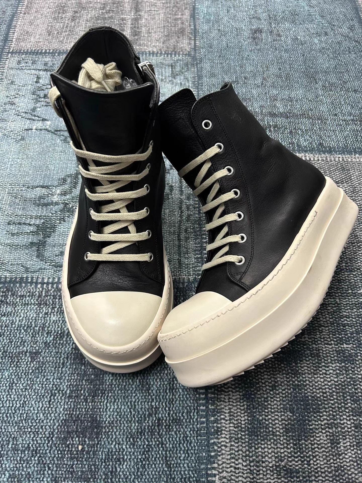 Rick Owens High Top Converse Style Sneakers