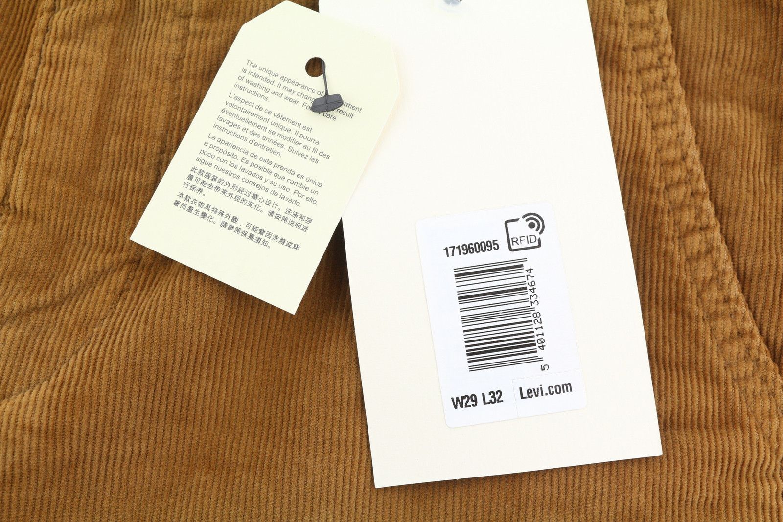 Levi's XX CHINO W29/L32 Brown Corduroy Taper Pants 87049 Size US 29 - 7 Thumbnail