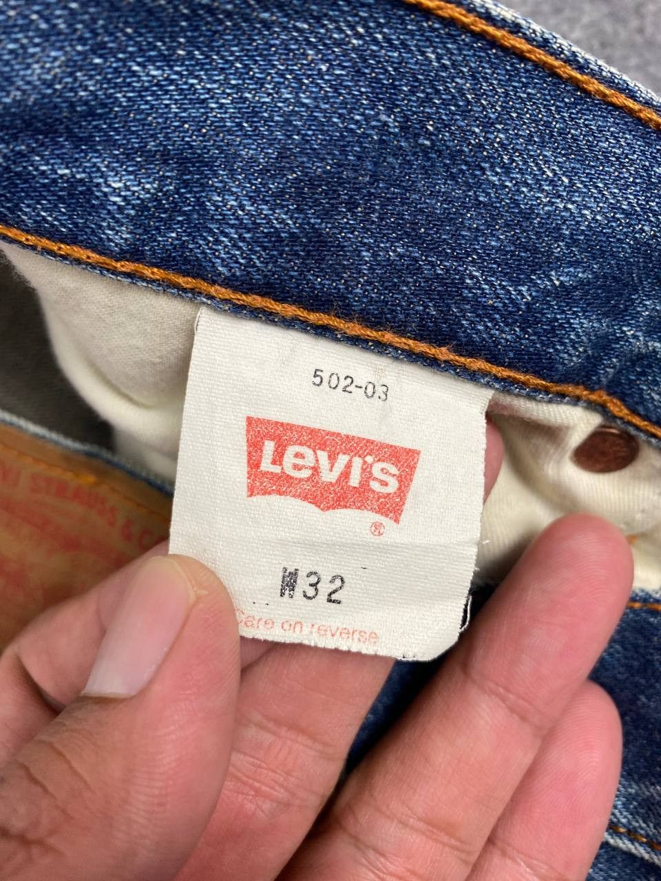 Levi's vintage levis 502 distressed denim nice design Size US 32 / EU 48 - 14 Thumbnail