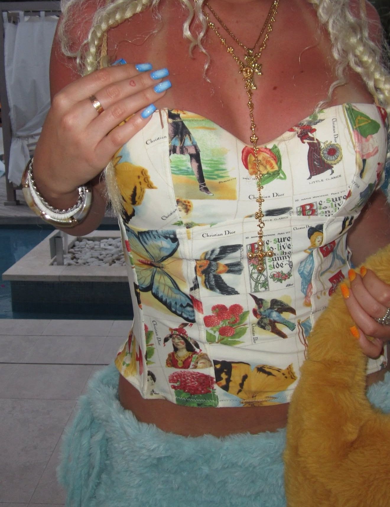 Dior Dior - John Galliano - SS/02 - Stamp Print - Bustier Corset Size XS / US 0-2 / IT 36-38 - 8 Thumbnail