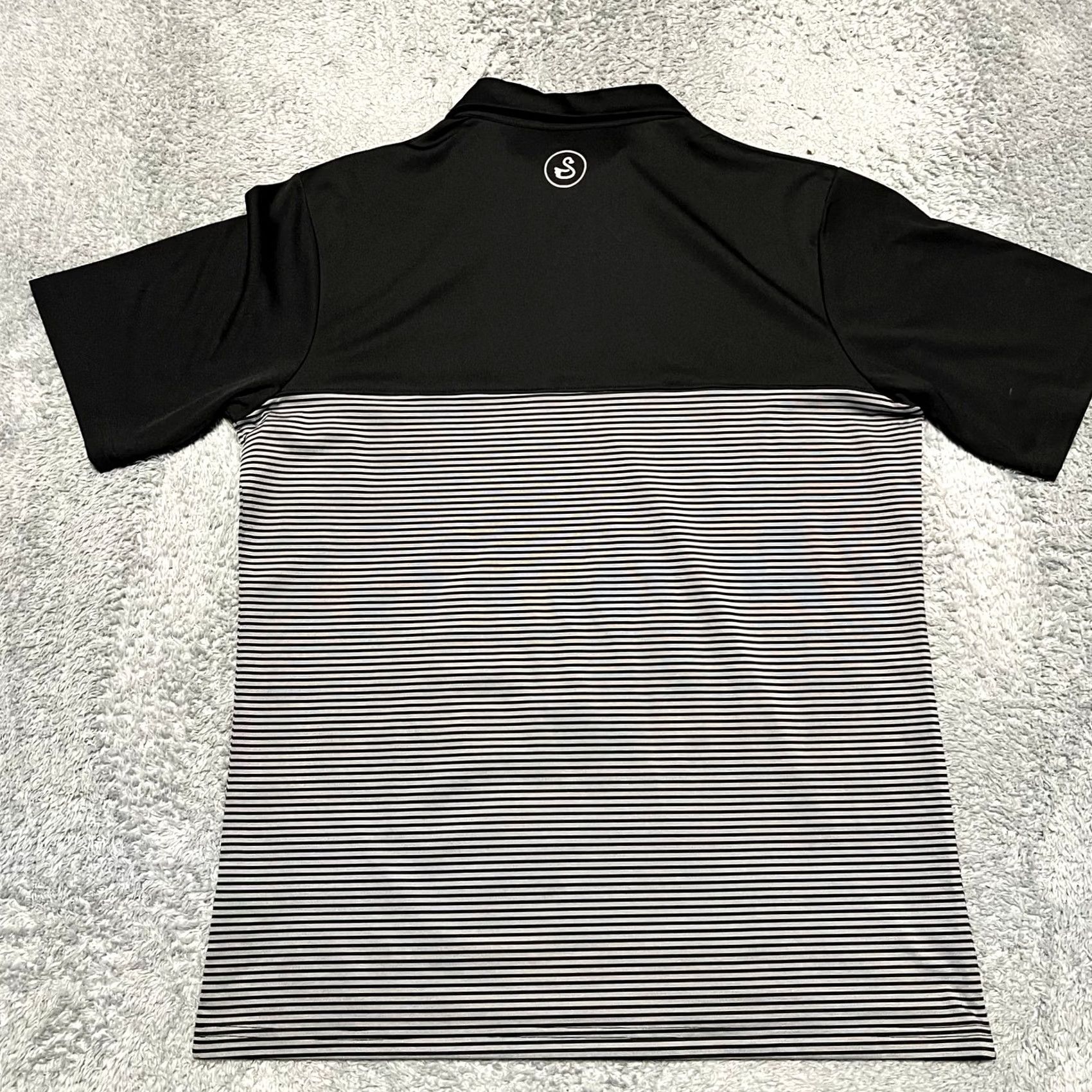 Vintage Swannies Polo Shirt Mens Medium Black Striped Performance Golf Shirt Mens M Black Gray Swannies Polo Shirt Size US M / EU 48-50 / 2 - 3 Thumbnail