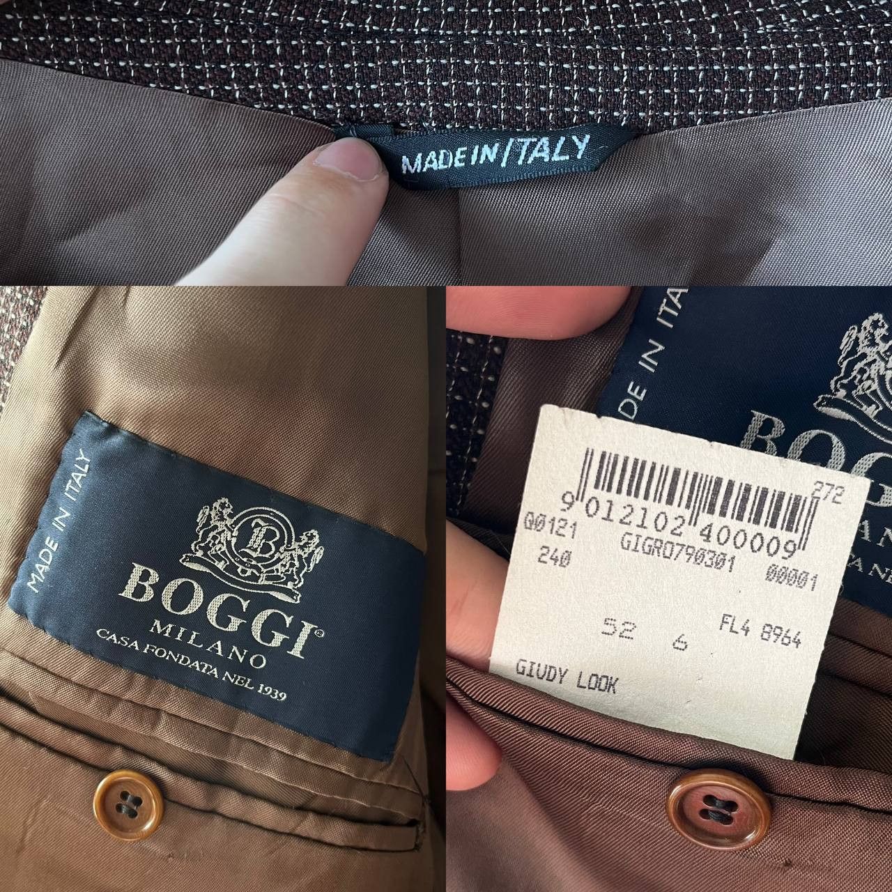 Boggi Boggi Milano Brown Wool Blazer Jacket Made in Italy Size 50R - 10 Thumbnail