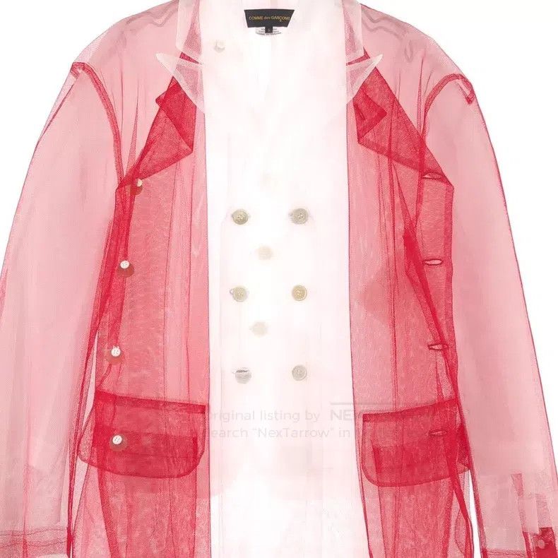Comme des Garcons Comme Des Garcons Red Tinted Net Layered Top Size S / US 4 / IT 40 - 5 Thumbnail