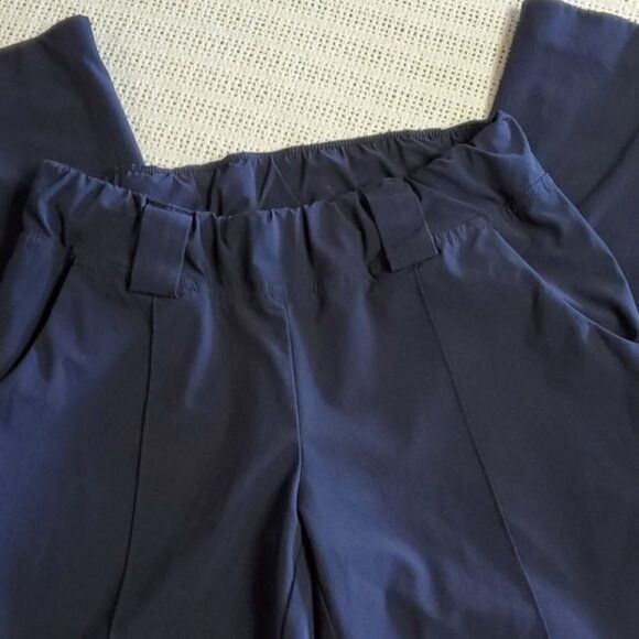 Athleta Athleta Pull-on Elastic Waist Seamed Crease Pocketed Navy Bl Size 25" / US 0 / IT 36 - 2 Thumbnail