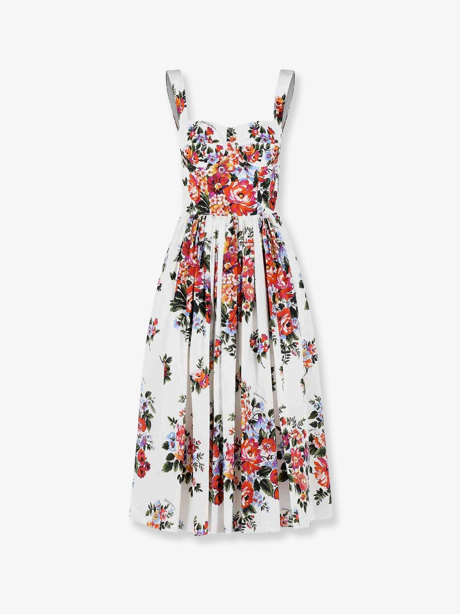 Dolce & Gabbana Cotton Midi Dress With Iconic Print Size M / US 6-8 / IT 42-44 - 1 Thumbnail