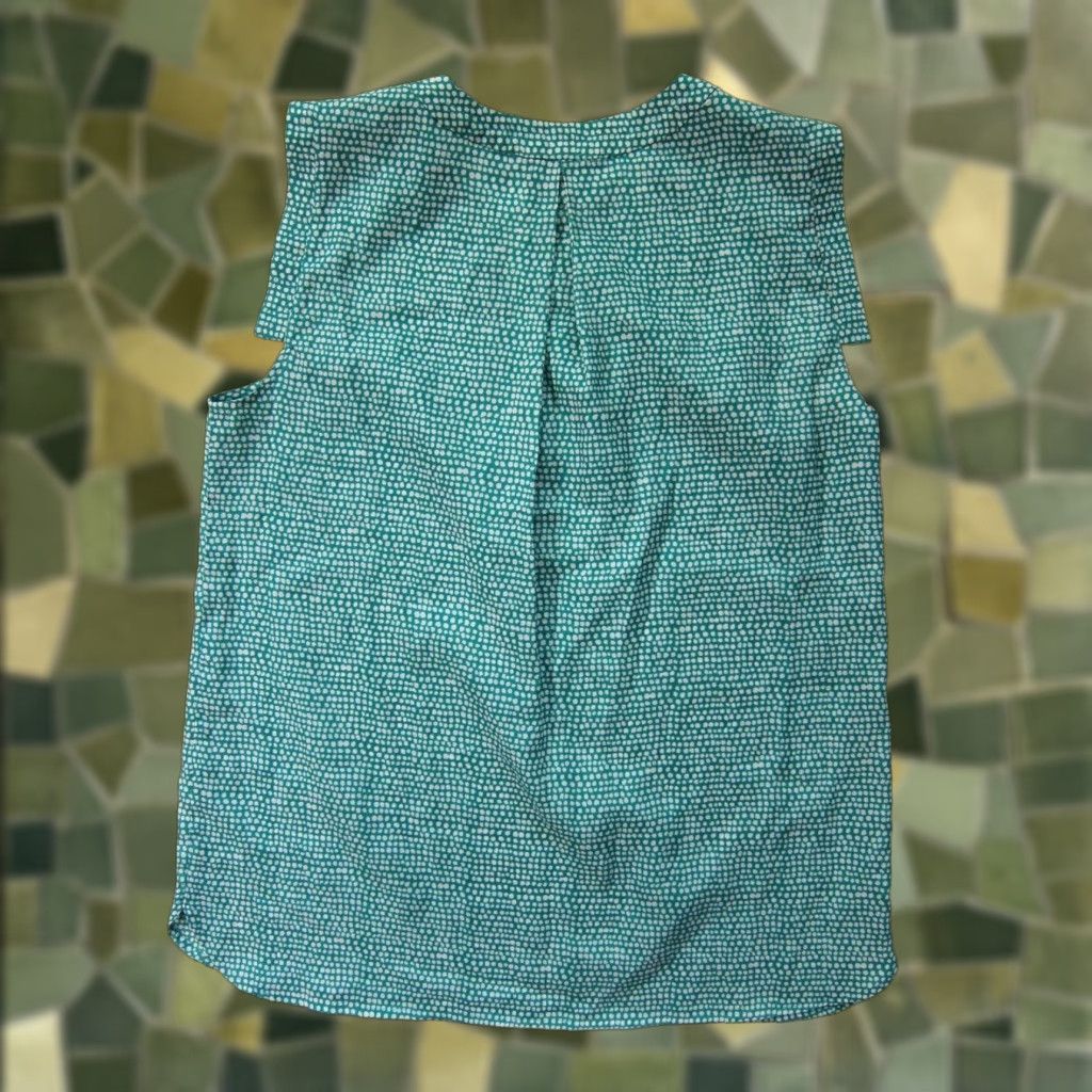 J.Crew J.Crew Green White Polka Dot V-Neck Cap Sleeve Tunic Blouse Women 8 Size M / US 6-8 / IT 42-44 - 1 Thumbnail