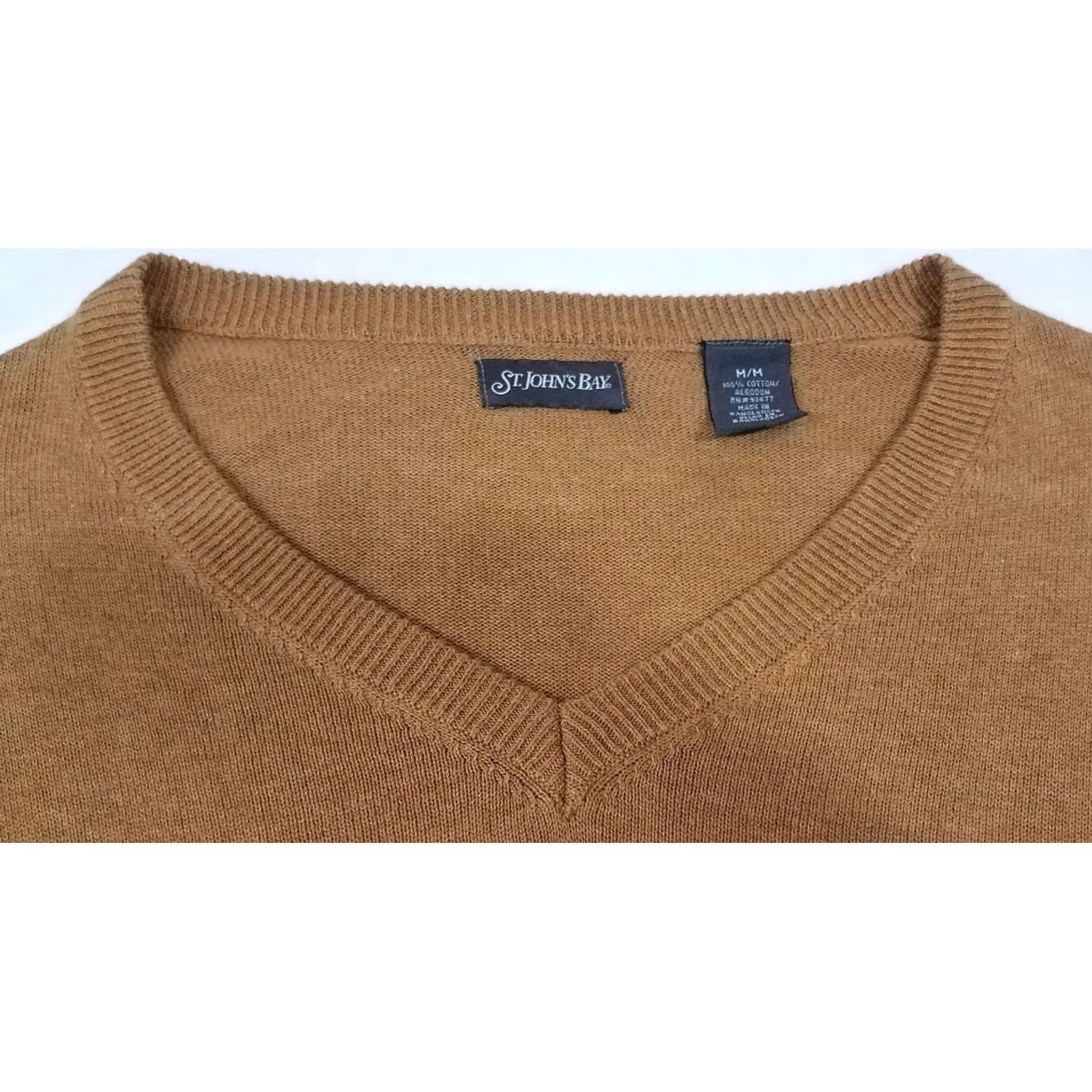 Vintage St. John's Bay V-Neck Sweater Mens Size Medium Brown EUC Excellent Used Condition Size US M / EU 48-50 / 2 - 4 Thumbnail