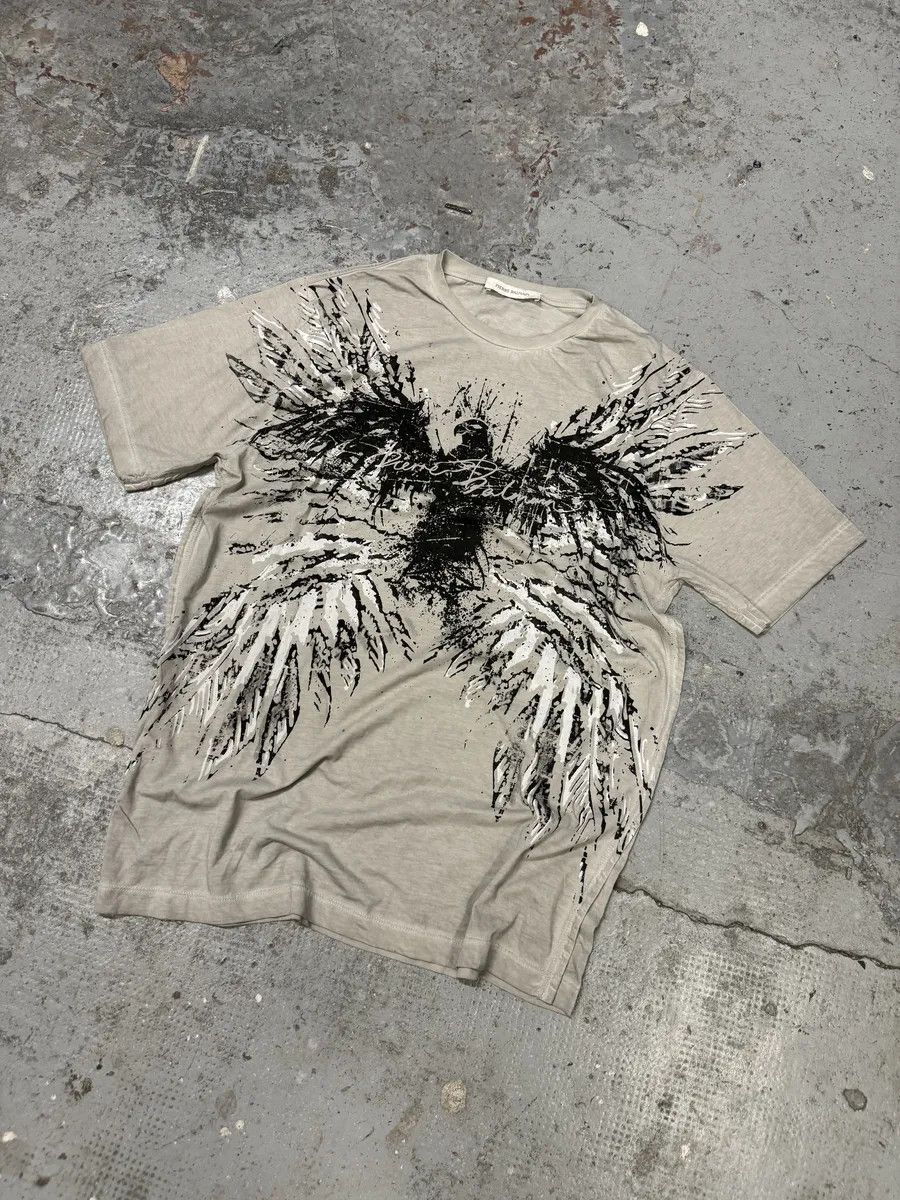 Pierre Balmain 2000s Pierre Balmain Grey Eagle T-Shirt Size US L / EU 52-54 / 3 - 5 Thumbnail