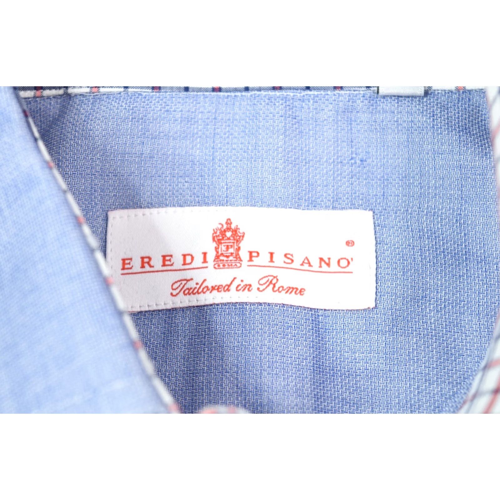 Vintage Eredi Pisano Shirt Blue Cotton Woven Long Sleeve Classic French Cuff 15.75 Mens Shirt Size US L / EU 52-54 / 3 - 6 Thumbnail