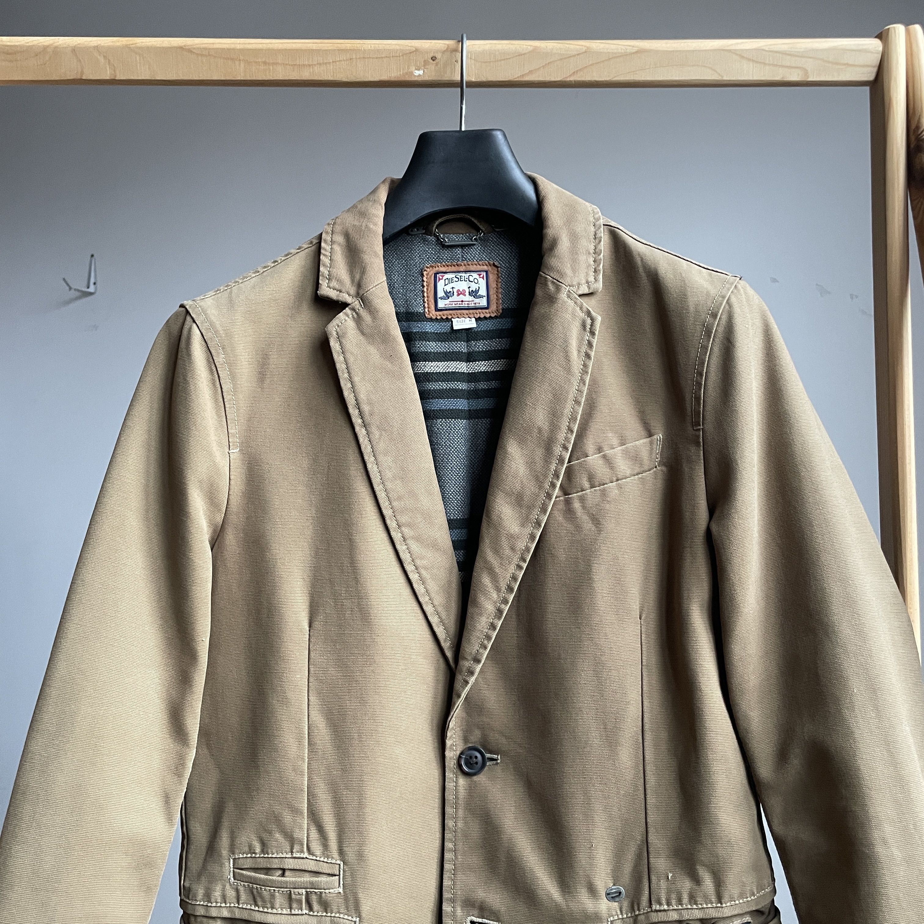 Diesel Diesel Vintage Canvas Blanket Lined Work Blazer Size 40R - 4 Thumbnail