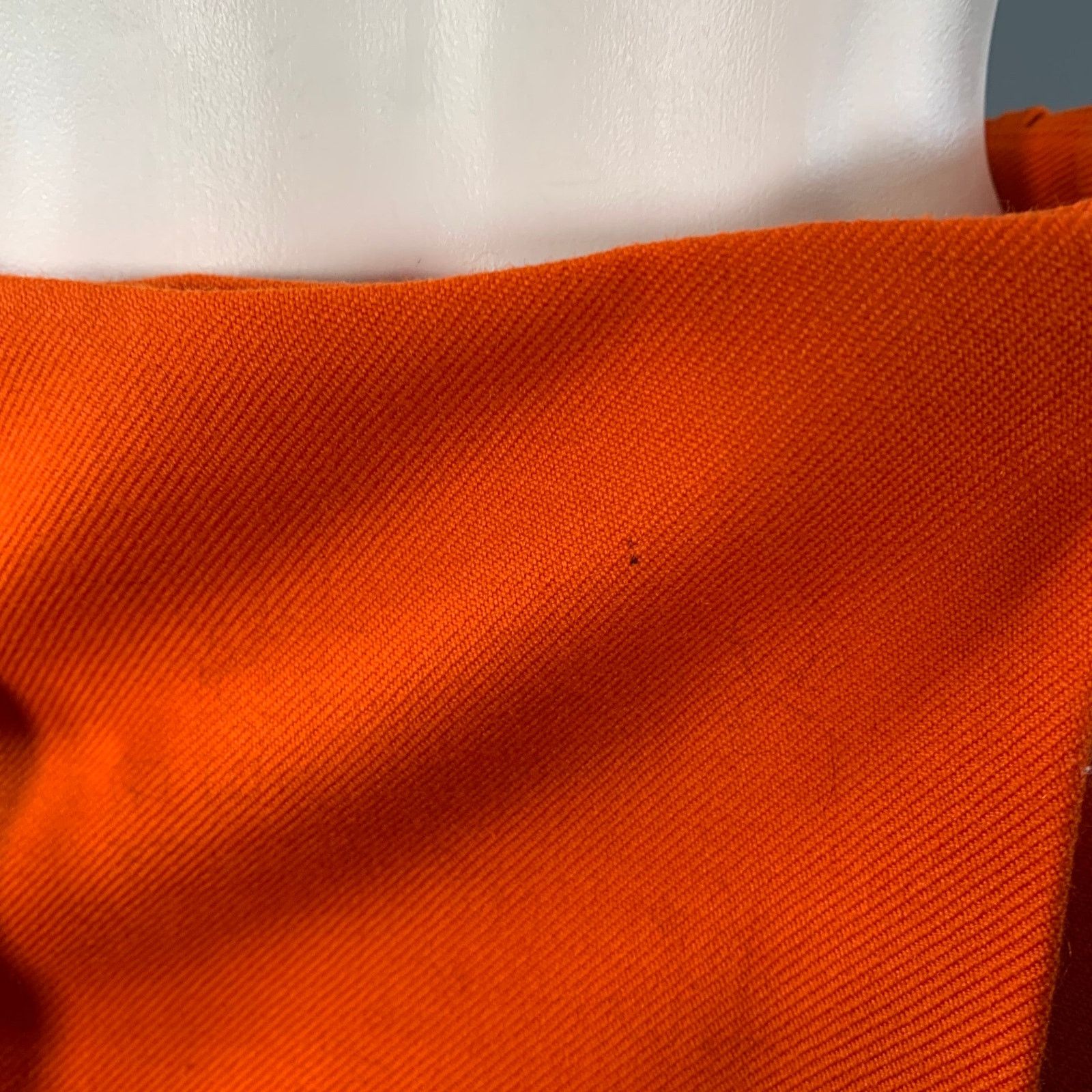 AMI Size S Orange Wool Twill Belted Wrap Mini Skirt Size 28" / US 6 / IT 42 - 3 Thumbnail