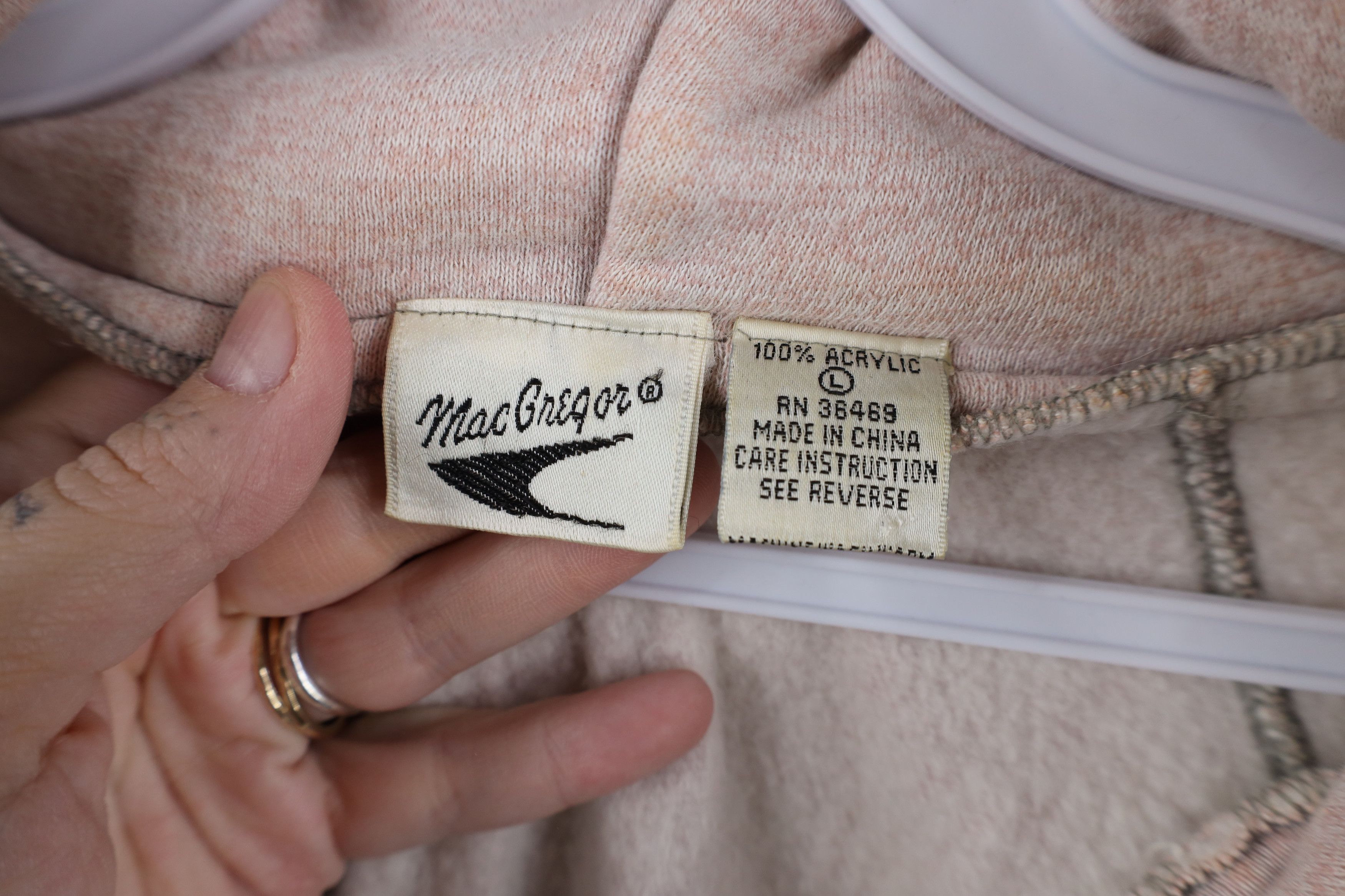 Vintage Vintage 80s Streetwear Blank Full Zip Hoodie Heather Pink Size US L / EU 52-54 / 3 - 11 Thumbnail