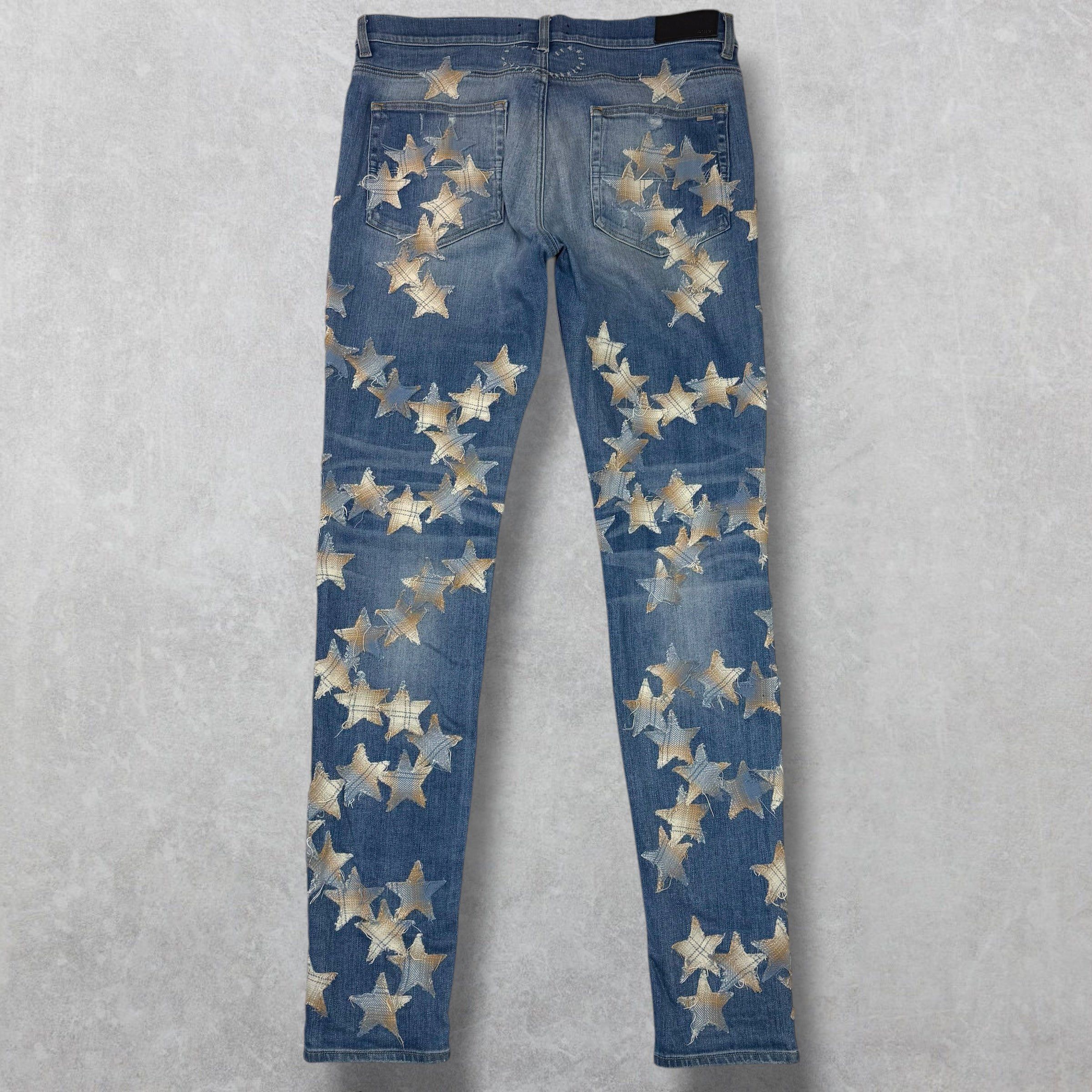 Amiri Amiri x Chemist Plaid Leather Star Jeans 36 Size US 36 / EU 52 - 3 Thumbnail