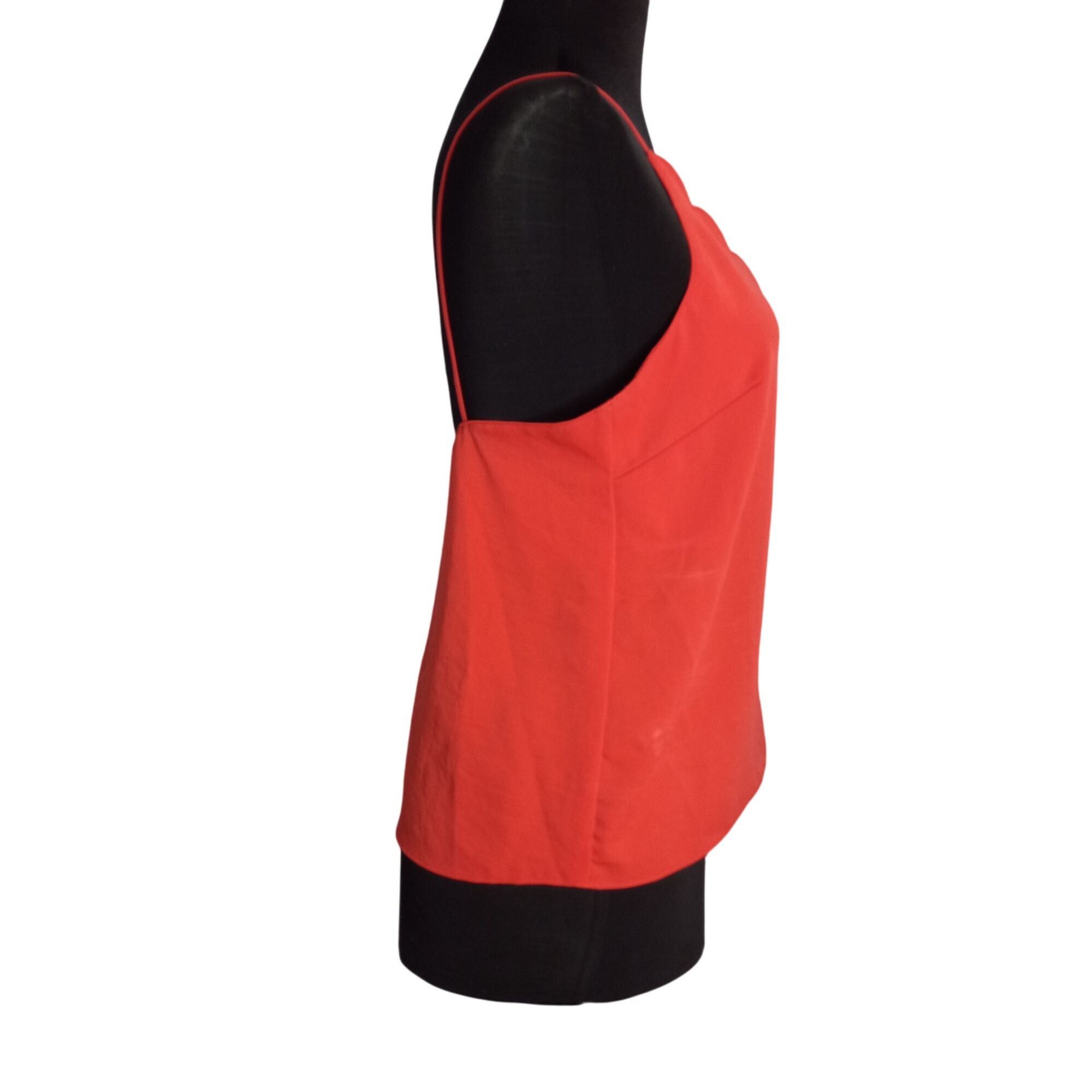 Topshop Topshop UK 8 US 4 EUR 36 Camisole Top Red Scallop V Neck Sle Size S / US 4 / IT 40 - 4 Thumbnail