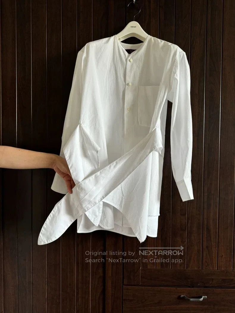 Y's Y'S Yohji Yamamoto White Collarless Shirt Size US M / EU 48-50 / 2 - 3 Thumbnail