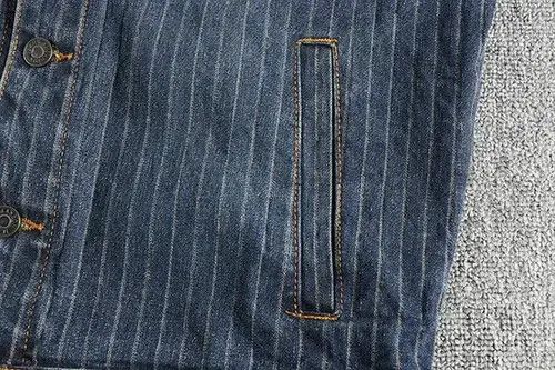Other American Retro Striped Old Vintage Washed Denim Jacket Size US XL / EU 56 / 4 - 5 Thumbnail