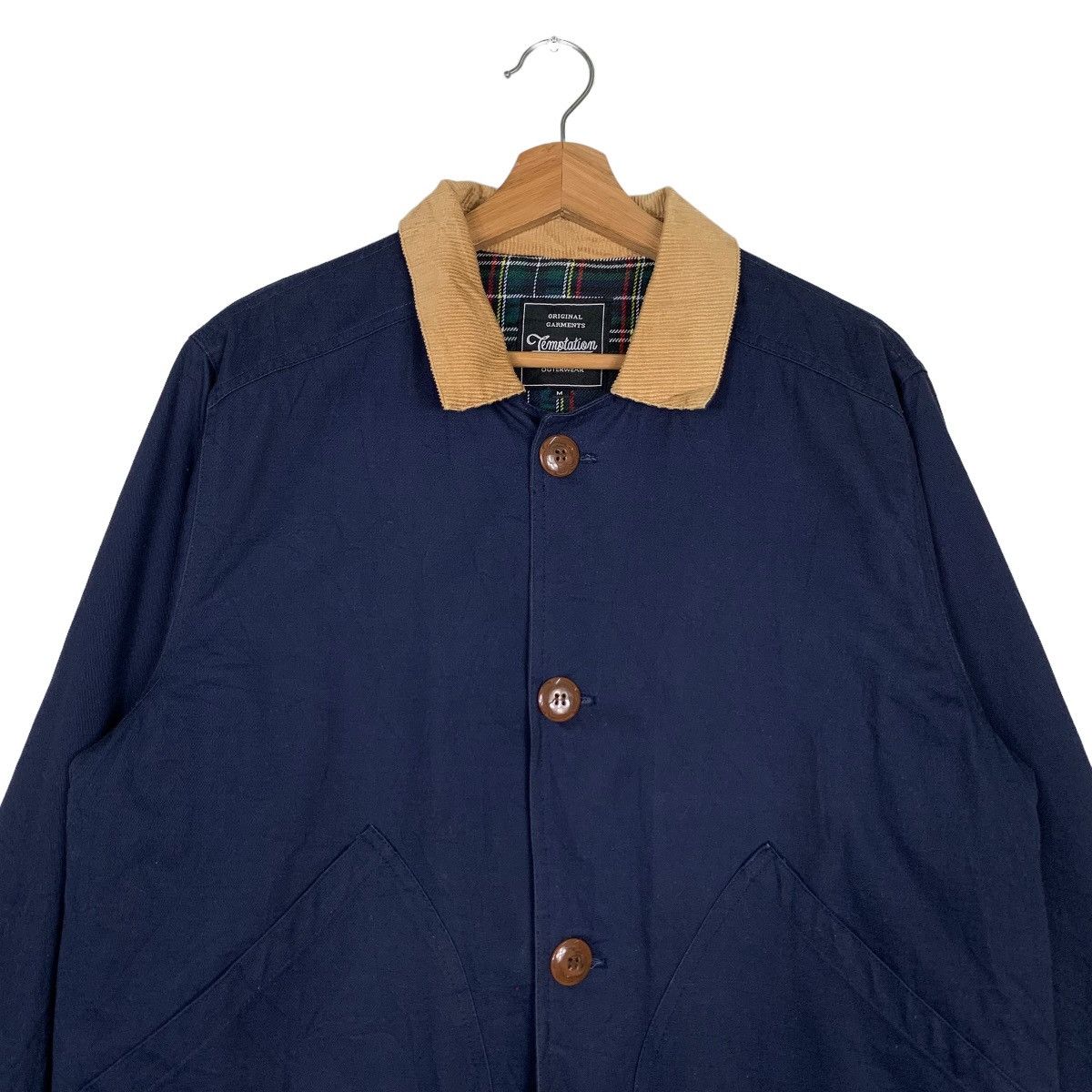 Japanese Brand TEMPTATION Outerwear Plaid Lined Chore Jacket #0259-C12 Size US M / EU 48-50 / 2 - 3 Thumbnail