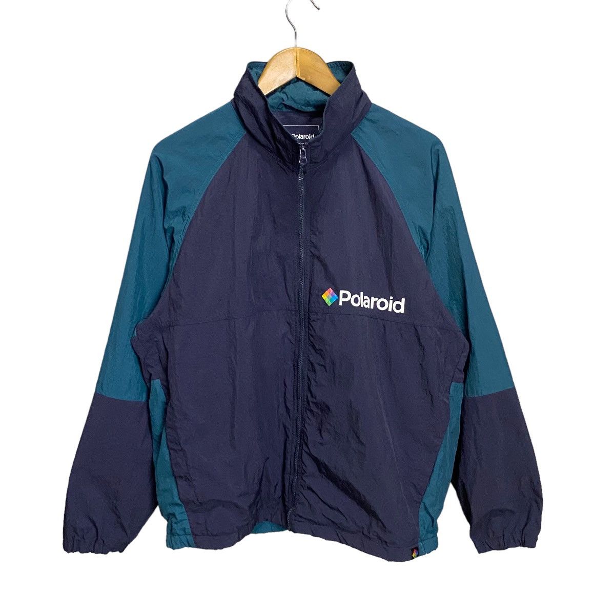 image of Polaroid Nylon Light Hoodie Jacket in Dark Blue, Men's (Size Large)