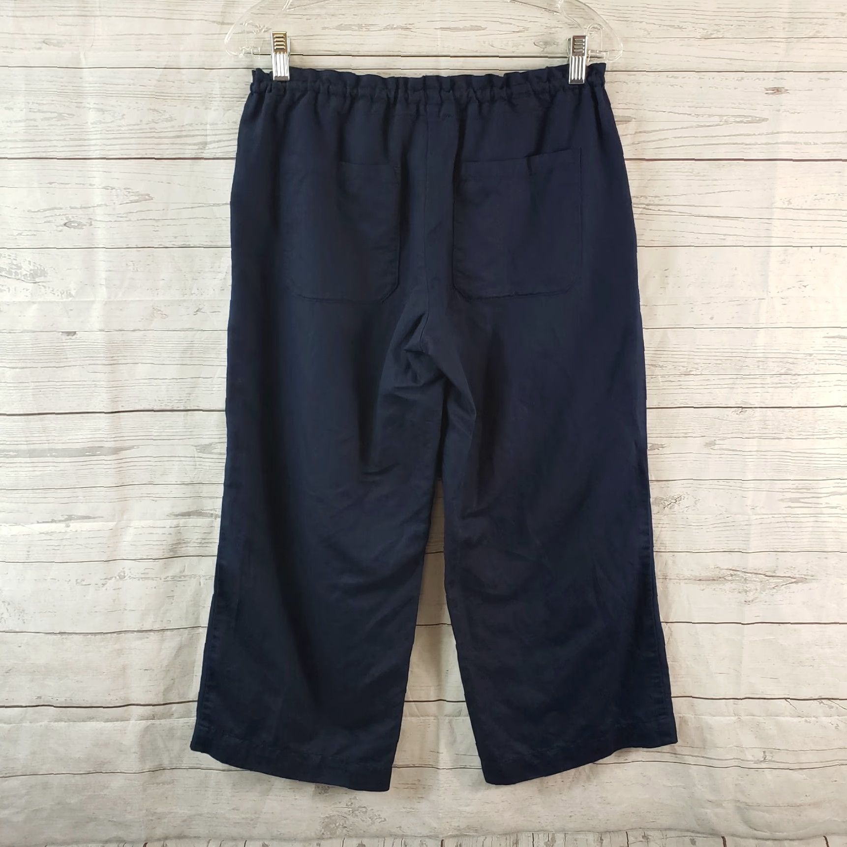 Ralph Lauren Lauren Ralph Lauren Womens Cropped Pants Sz Small Blue Linen Blend Pull On Solid Size 28" / US 6 / IT 42 - 3 Thumbnail