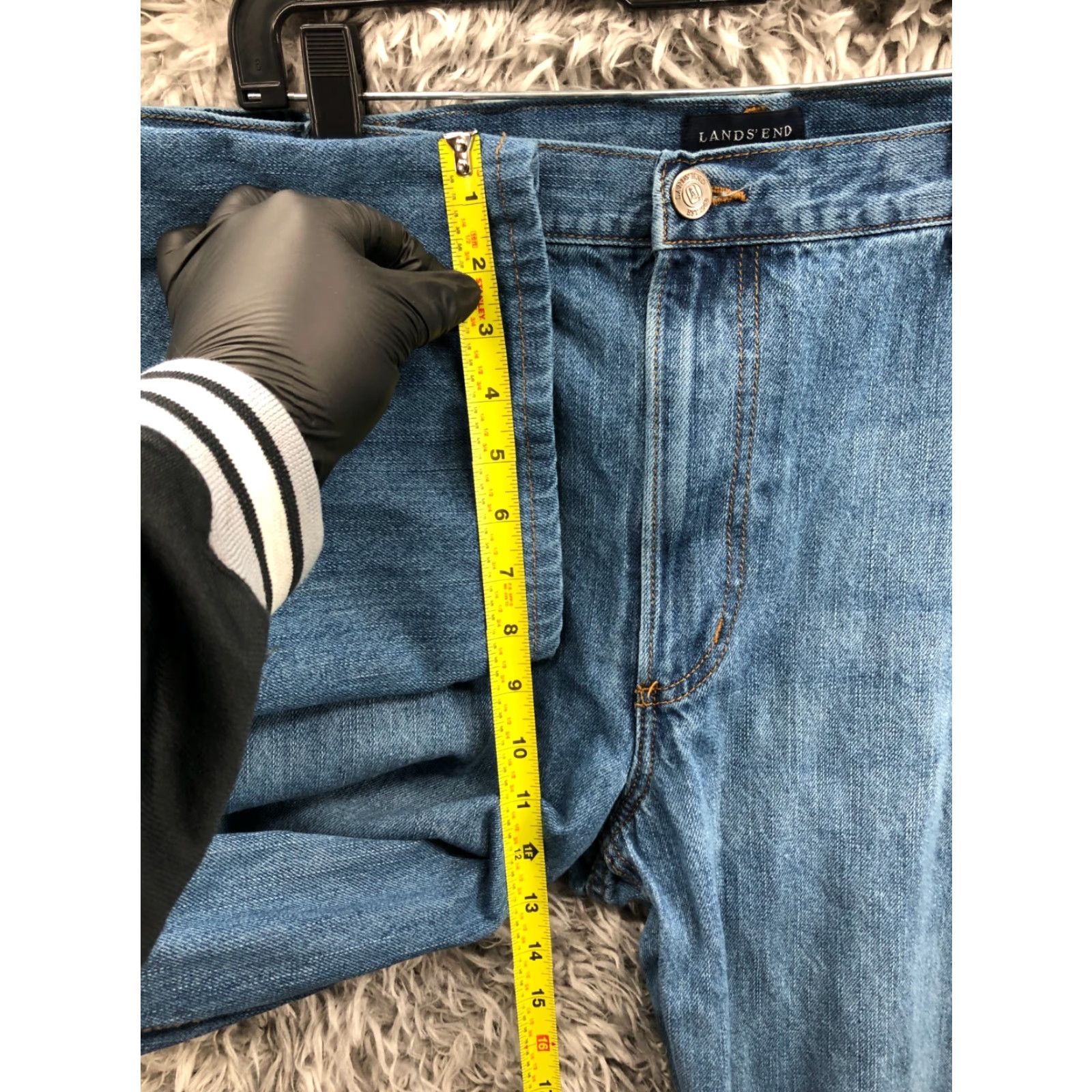 Lands' End Lands' End Jeans Mens 42 Mid Rise Straight Band Stretch Medium Wash Blue Size US 42 / EU 58 - 4 Thumbnail
