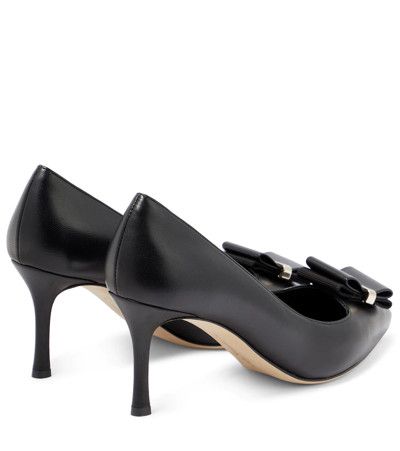 Salvatore Ferragamo o1s1rm0724 Zeri New Leather Pumps in Black Size US 5.5 / IT 35.5 - 5 Thumbnail