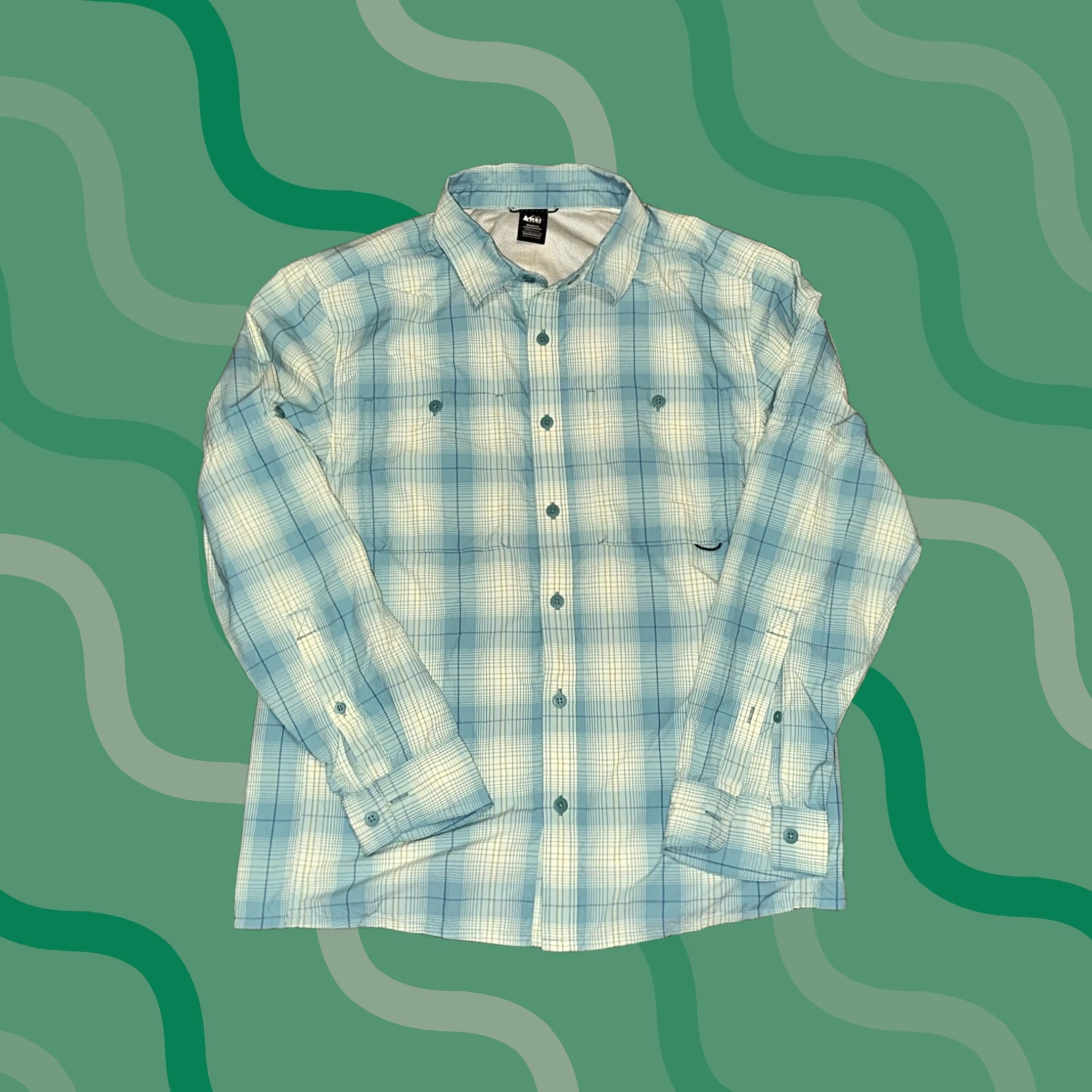 Vintage REI Shirt Men Medium Collared Green Lightweight Hiking Performance Outdoor Size US M / EU 48-50 / 2 - 1 Thumbnail