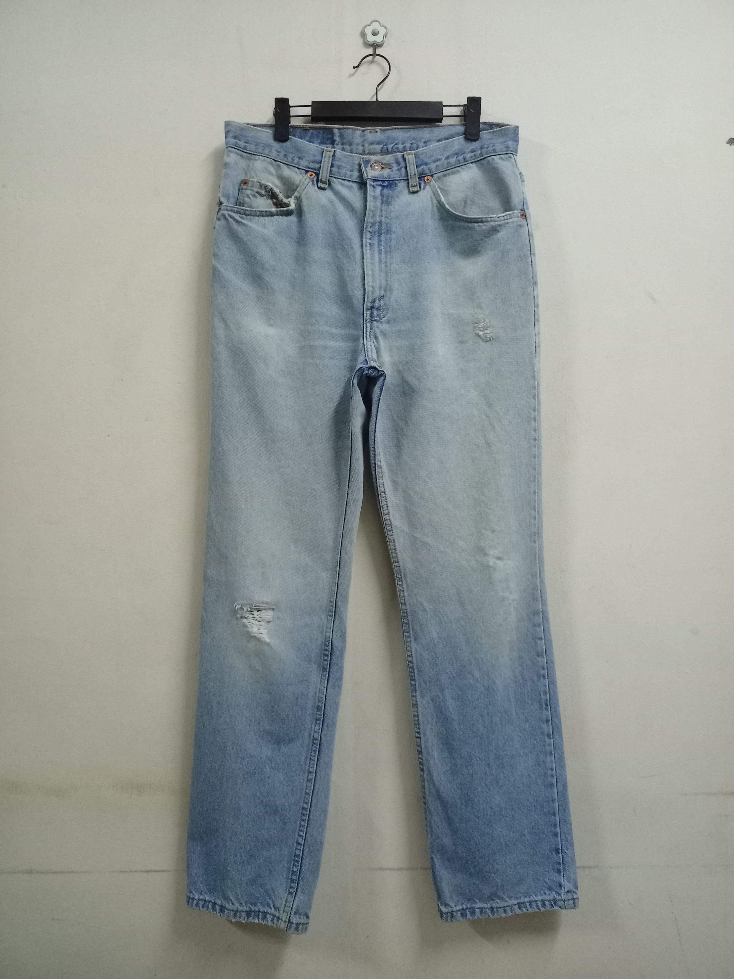 image of Distressed Denim x Levis Vintage 90's Levis Orange Tab Distressed Loose Jeans 33X31 in Blue, Men's