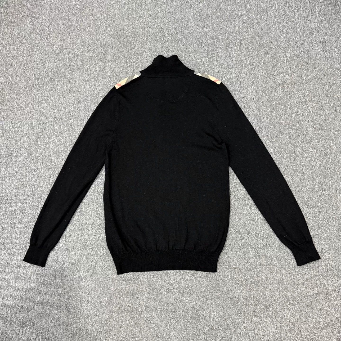 Burberry Burberry Black Half-Zip Wool-Knit Sweater M 99 New Size M / US 6-8 / IT 42-44 - 2 Thumbnail