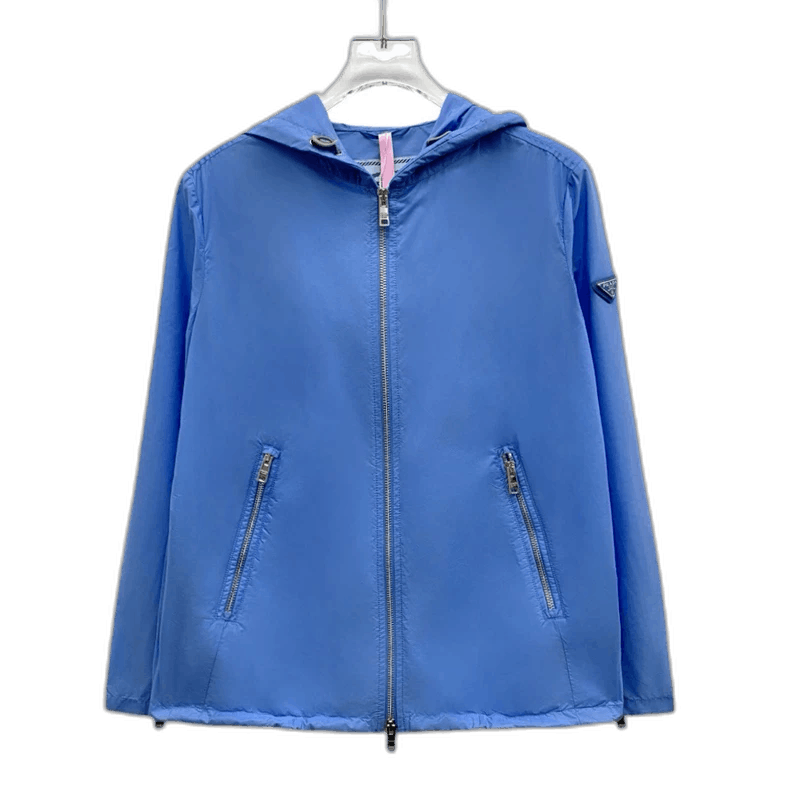 Prada Prada Blue Hooded Jacket with Triangle Logo Size US M / EU 48-50 / 2 - 1 Thumbnail