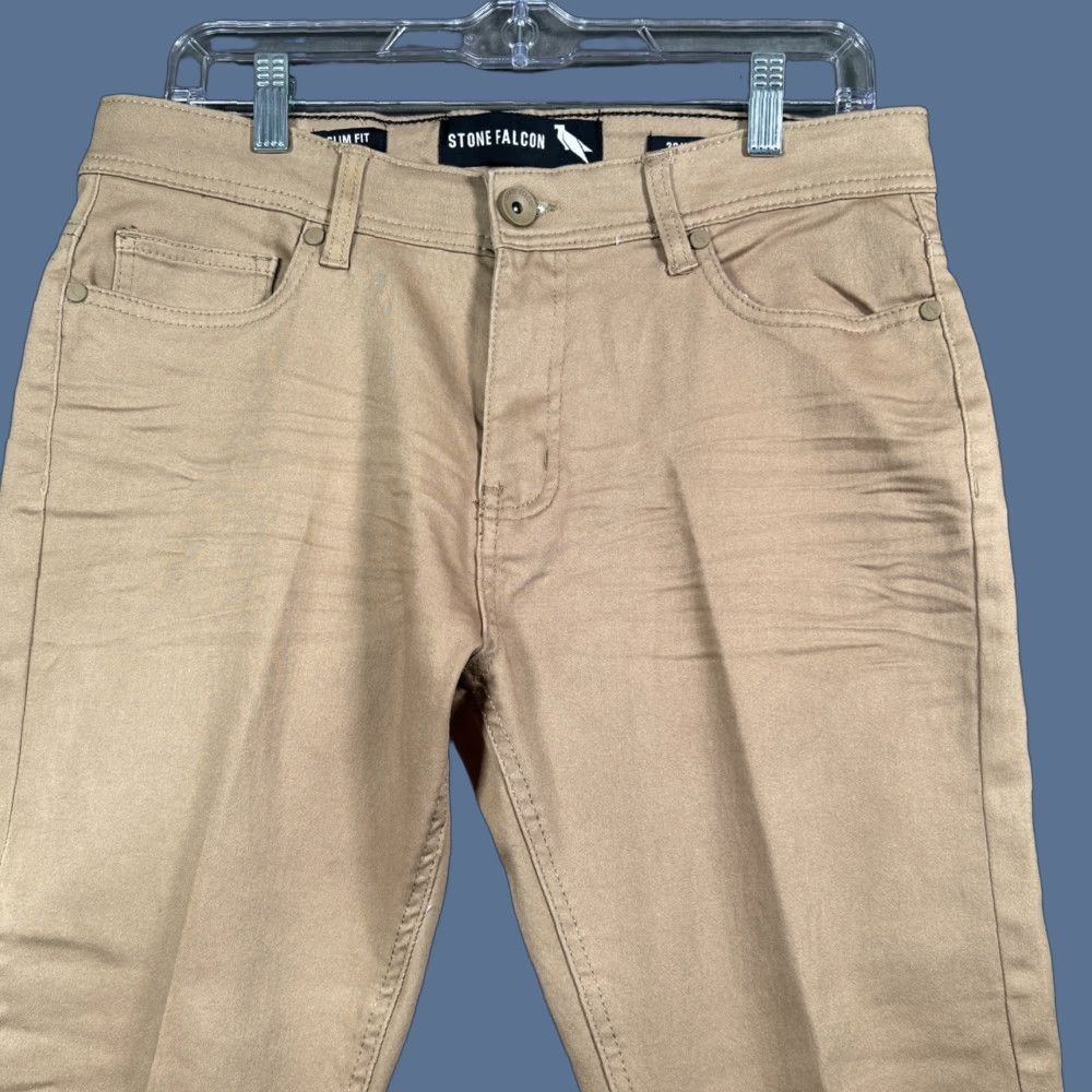 Vintage Stone Falcon Slim Fit Pants Mens 32x30 Beige Chino Stretch Comfort Casual 90s Mens Size US 32 / EU 48 - 1 Thumbnail