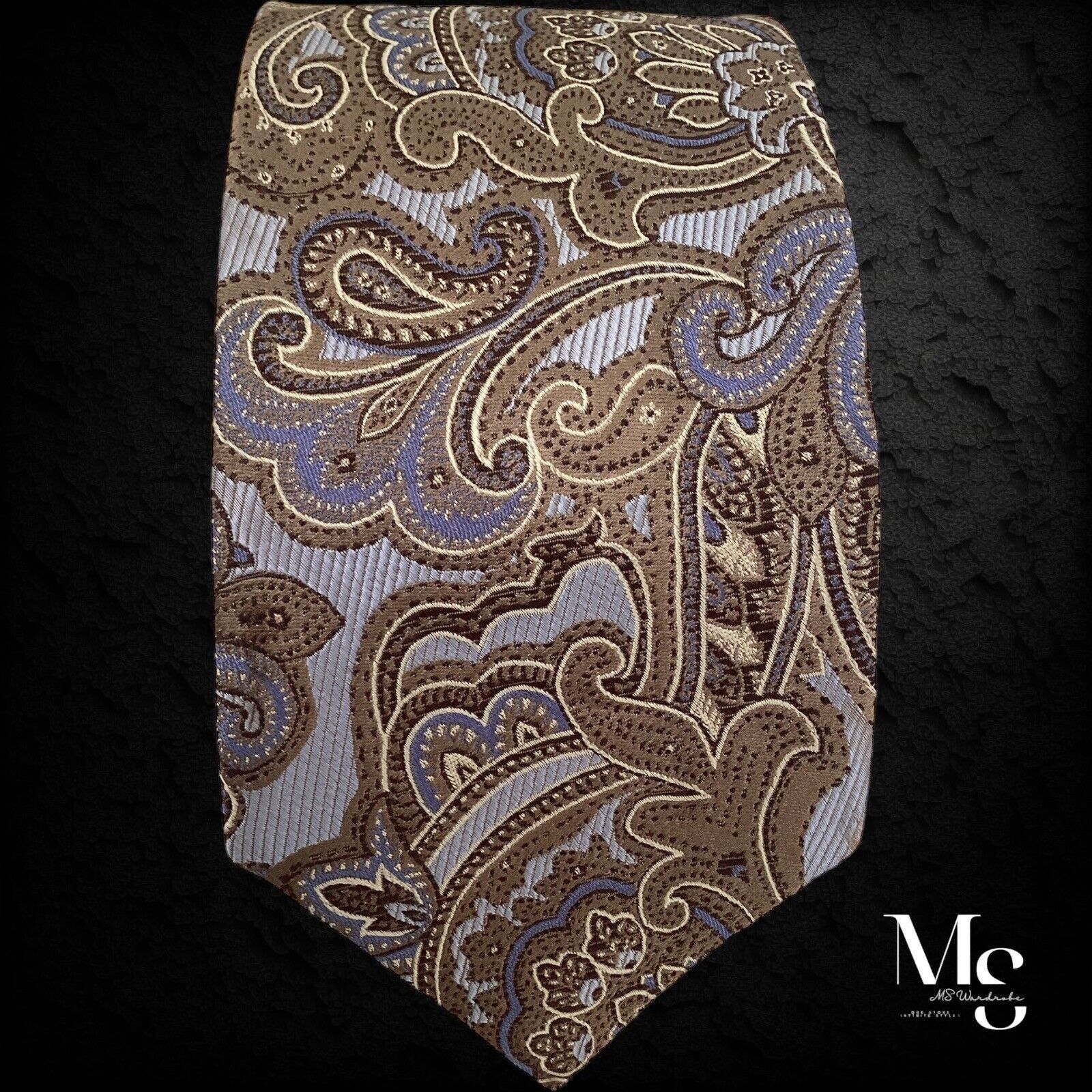 Other JZ RICHARDS XL Brown Paisley Silk Tie Hand Made In USA W: 3. Size ONE SIZE - 5 Thumbnail
