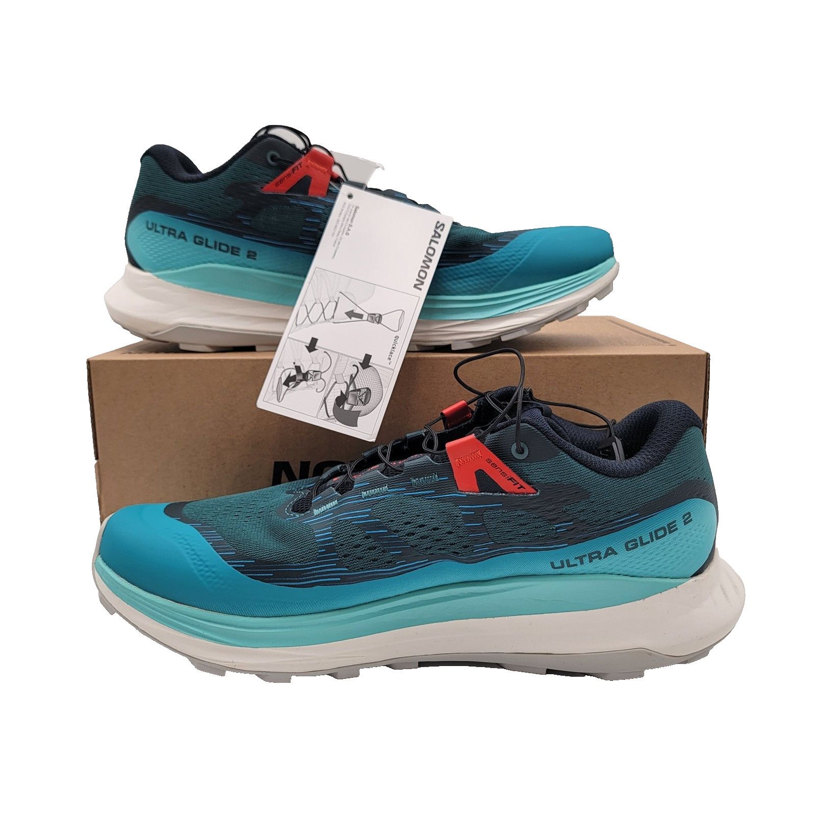 Salomon Mens Salomon Ultra Glide 2 Sz 8 US/7.5 UK 470425 28 Blue/Red Size US 8 / EU 41 - 2 Thumbnail