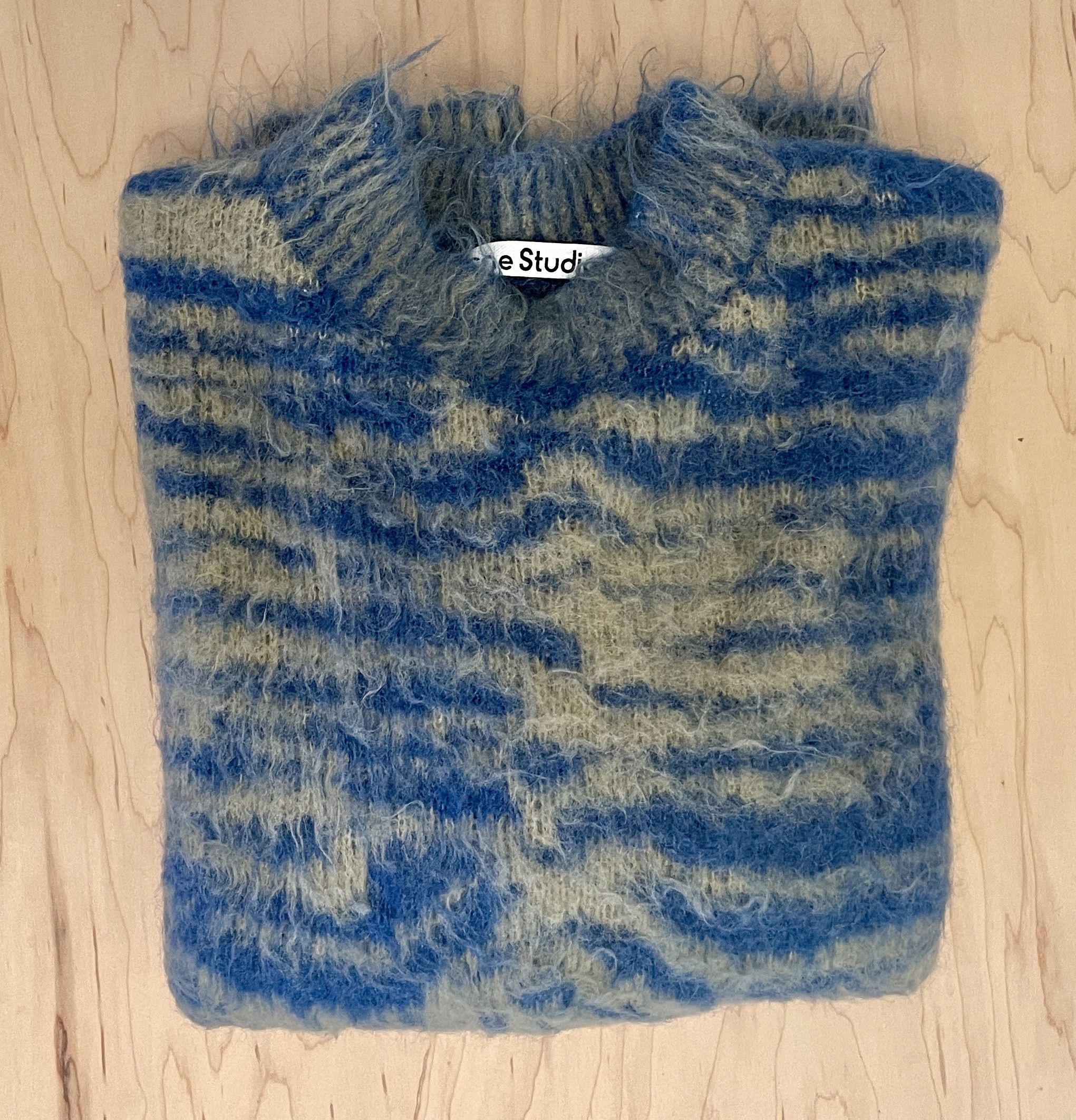 Acne Studios Blue & Tan Mohair Jacquard Sweater XS Size US XS / EU 42 / 0 - 3 Thumbnail