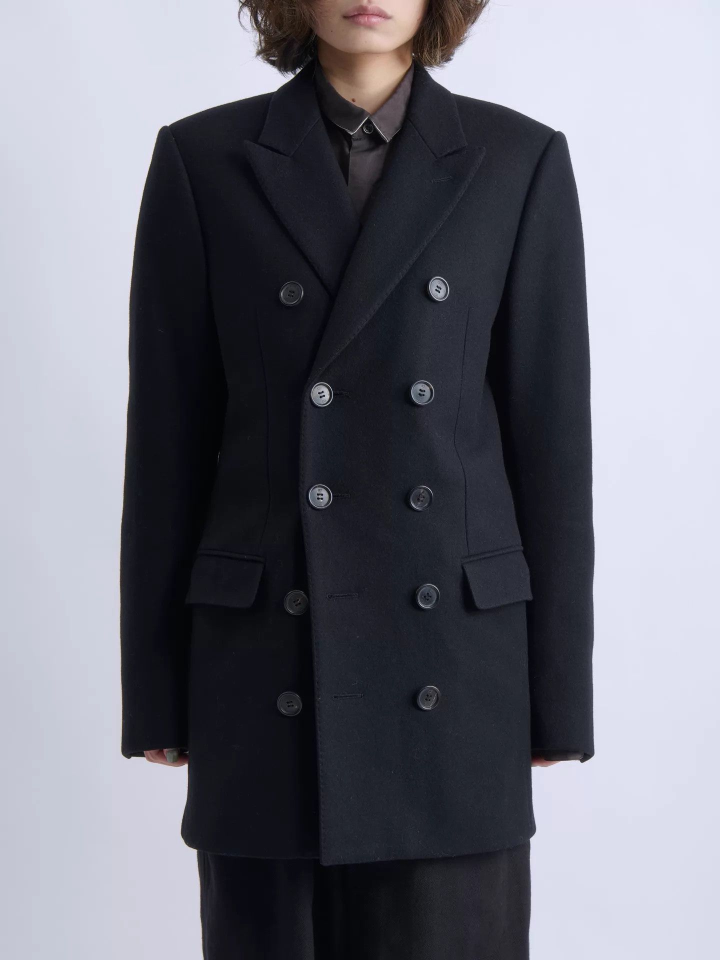 Dior DIOR HOMME 2006AW Double-Breasted Black Long Suit Size 46R - 7 Thumbnail