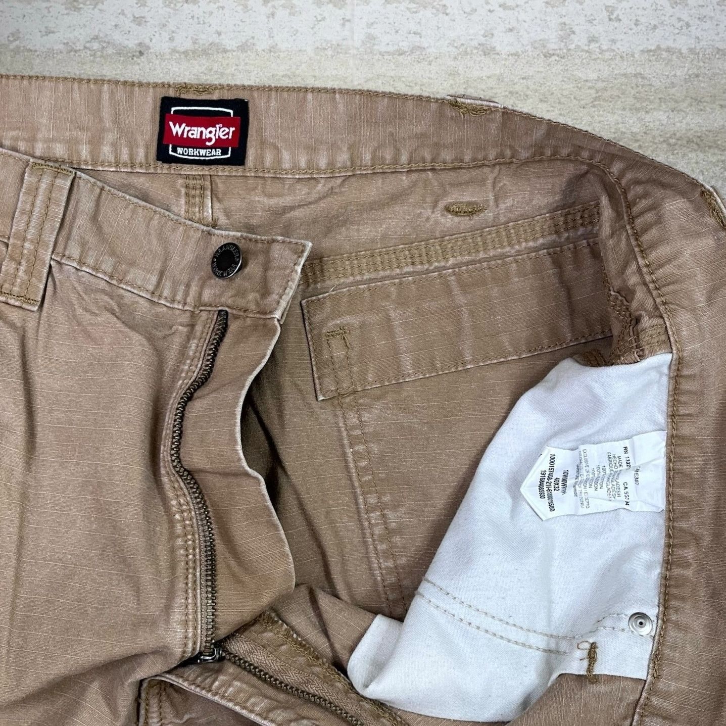 Wrangler Vintage Y2K Wrangler Carpenter Pants 40x32 Baggy Wide Tan Size US 40 / EU 56 - 4 Thumbnail