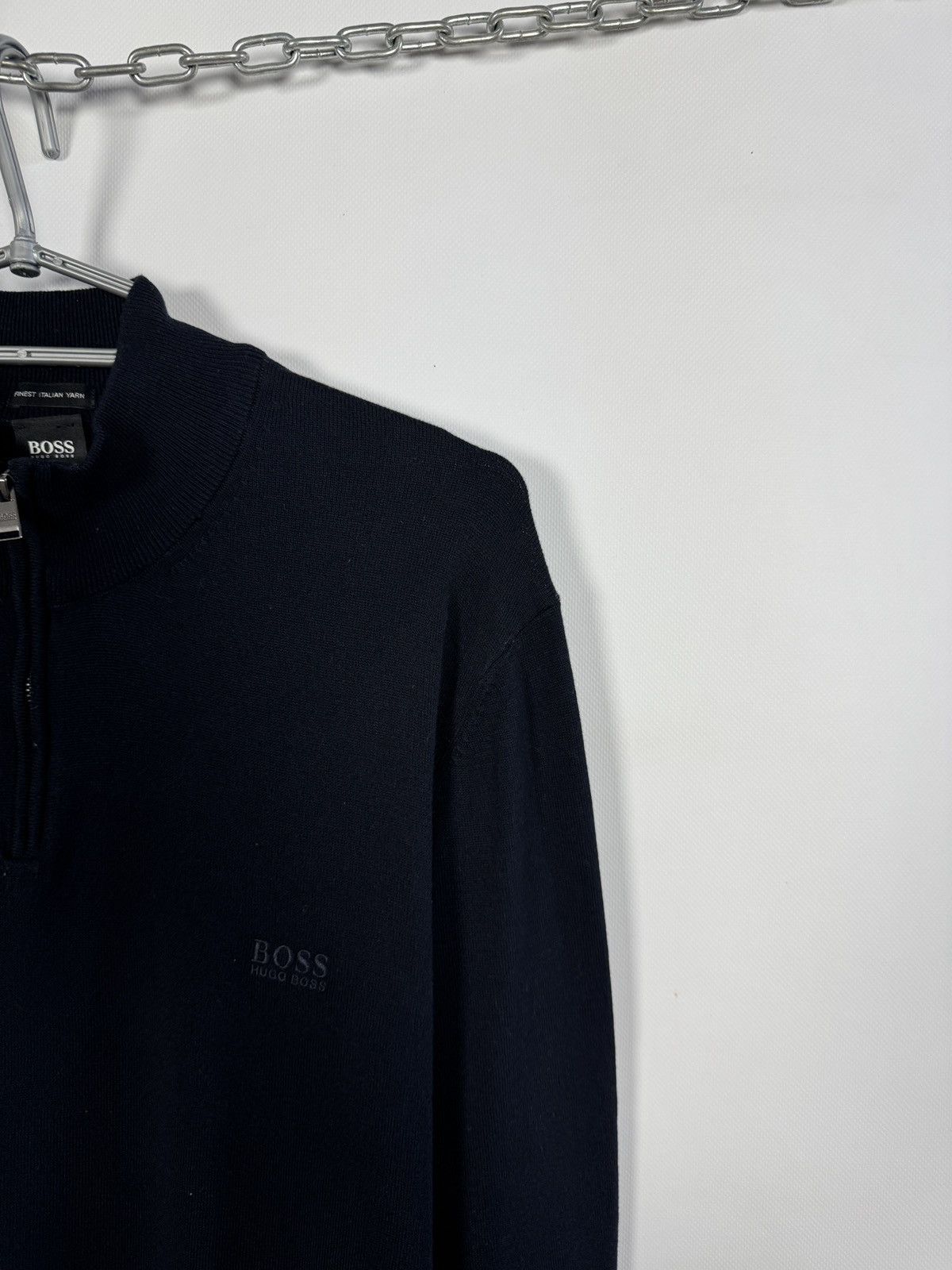 Hugo Boss BOSS Hugo Boss 1/4 Zip Sweater Finest Italian Yarn Size XXL Size US XXL / EU 58 / 5 - 2 Thumbnail