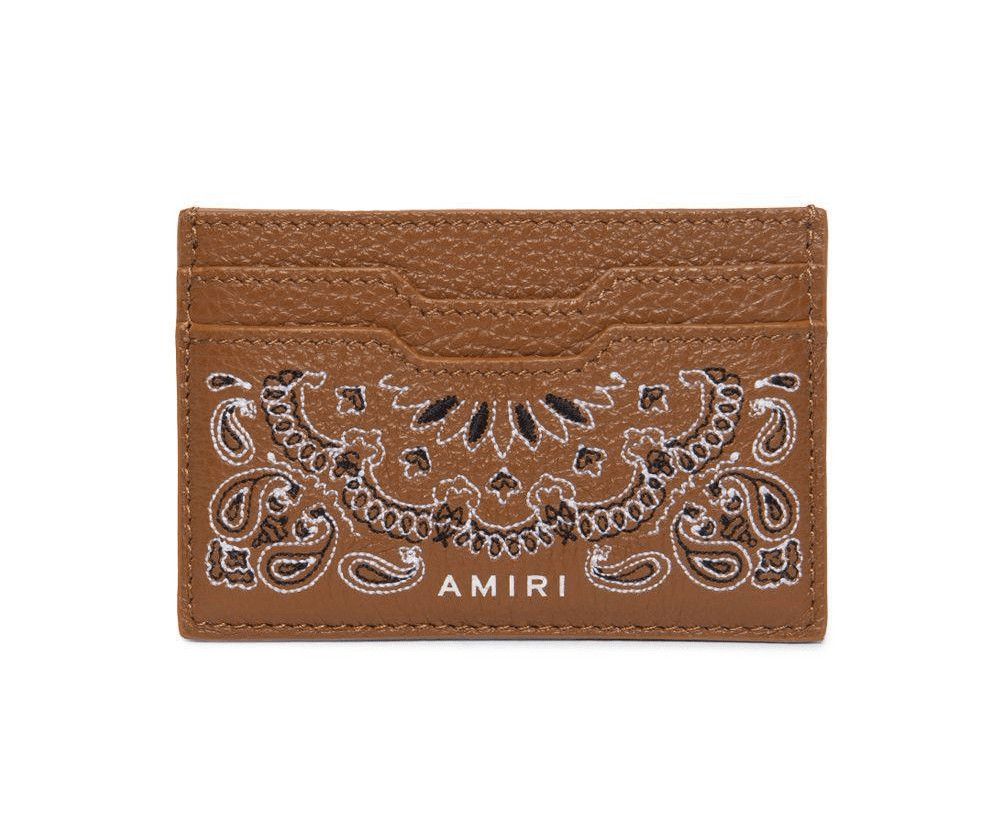 Amiri o1mle0625 Size: OS / Leather Bandana Cardholder in Brown Size ONE SIZE - 1 Thumbnail