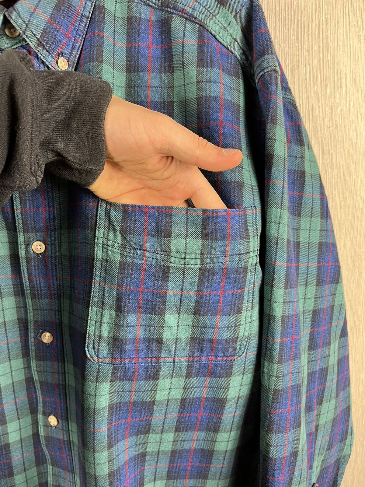 Flannel × L.L. Bean Vintage LL Bean plaid tartan flannel shirt USA with pocket Size US L / EU 52-54 / 3 - 14 Thumbnail