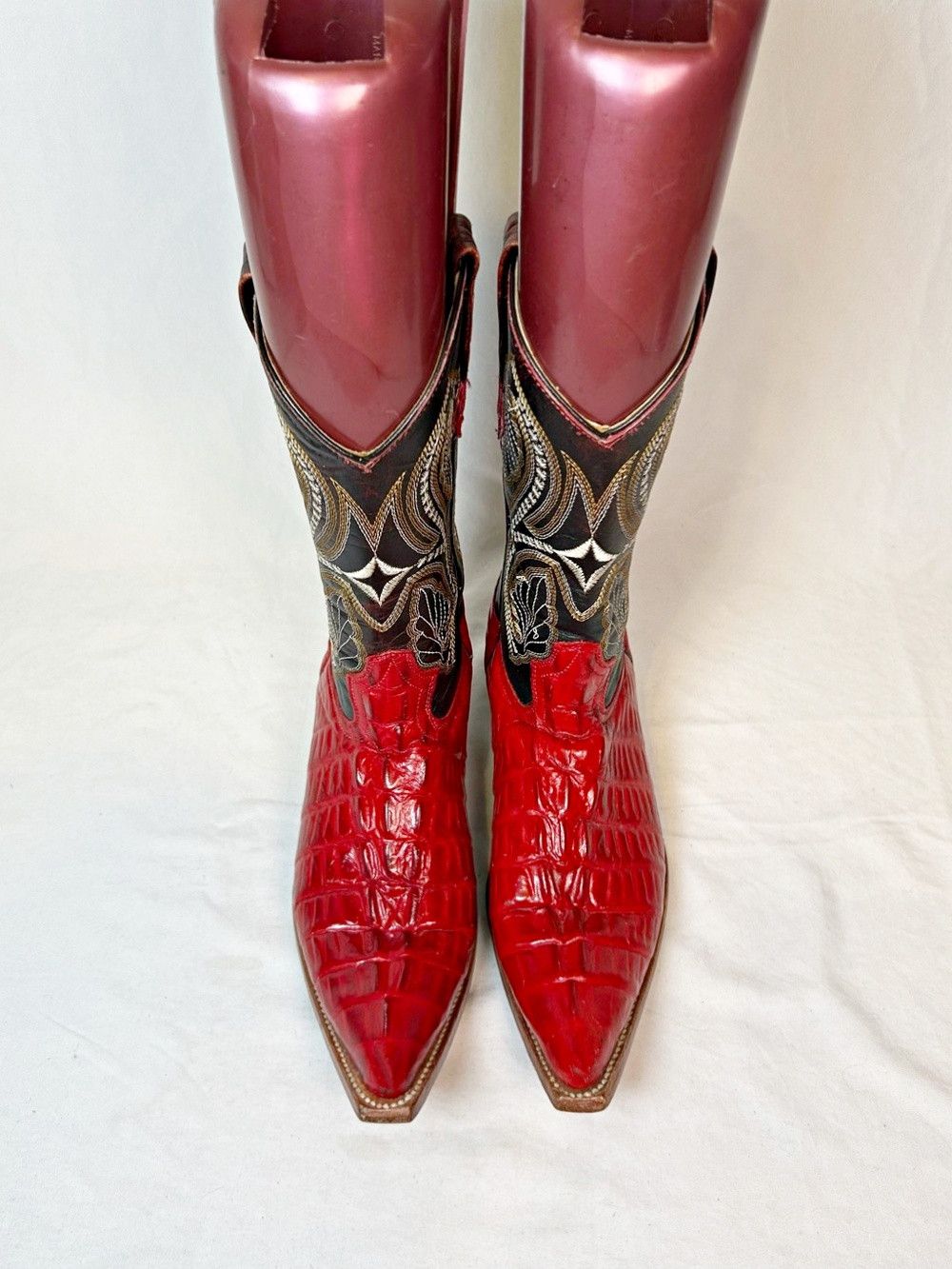 Other Sebastian's Boots Red Crocodile Leather Western Boots Size US 6 / IT 36 - 3 Thumbnail