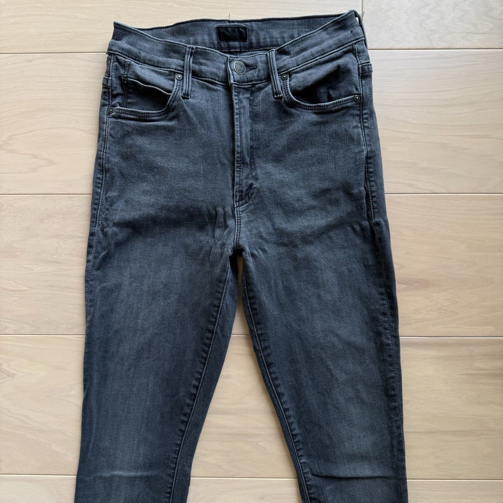 MOTHER Mother The Stunner Zip Jeans Women's 24 Black Fray Glam Size 24" / US 00 / IT 34 - 3 Thumbnail