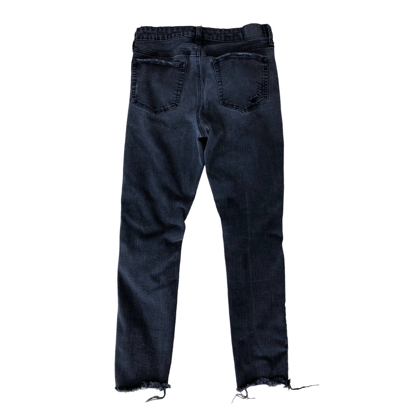 Aeropostale AERO HighRise Dark Distressed Raw Hem Stretch Jeans Size 10 Size 30" / US 8 / IT 44 - 5 Thumbnail