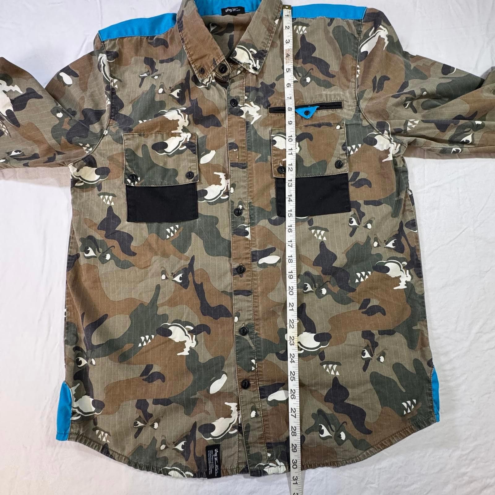 LRG LRG Lifted Research Group Wolfland Camo Shirt Mens L Long Size US L / EU 52-54 / 3 - 10 Thumbnail