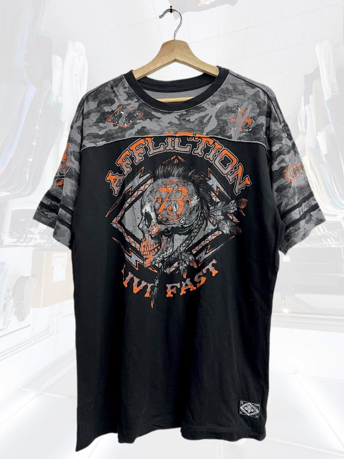 Affliction × If Six Was Nine × Vintage VINTAGE Y2K AFFLICTION SKULL AMERICAN CUSTOM TEE Size US XL / EU 56 / 4 - 1 Thumbnail
