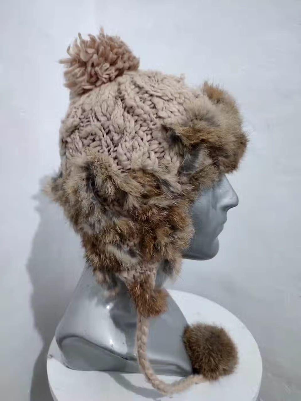 Other Unknown Japanese Hats Mix Fur design Winter Cap Size ONE SIZE - 4 Thumbnail