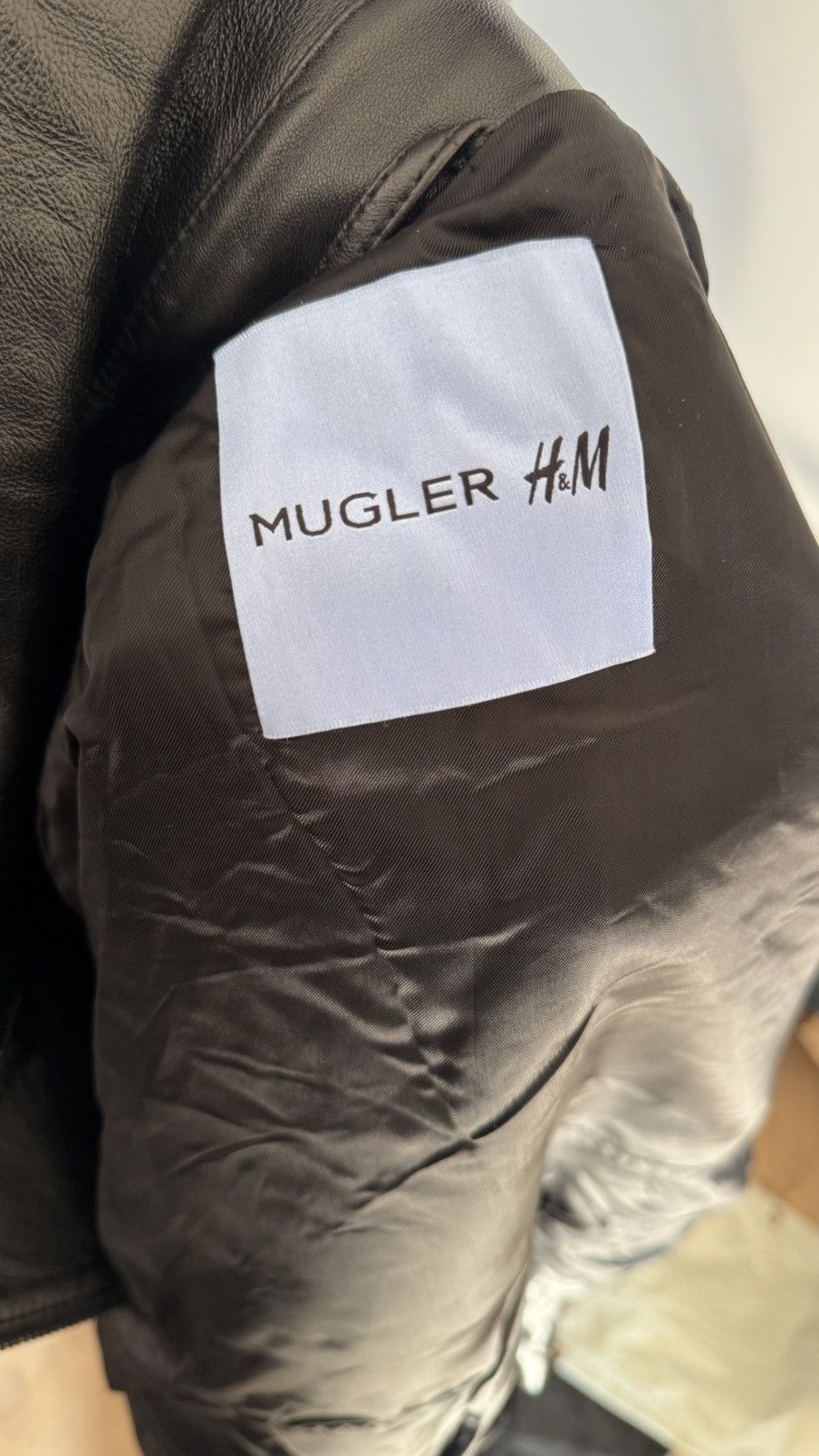H&M × Mugler Mugler X H&M Collaboration Leather Crop Jacket Size US L / EU 52-54 / 3 - 5 Thumbnail