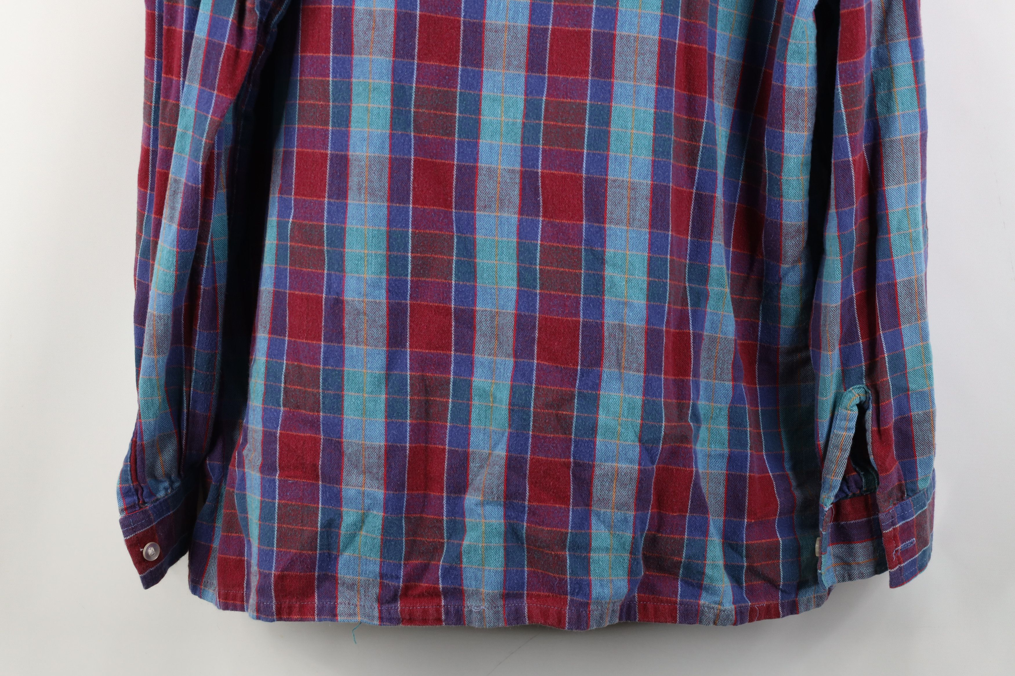 Vintage Vintage 70s Streetwear Neck Flannel Pullover Shirt Plaid USA Size XXL / US 16-18 / IT 52-54 - 10 Thumbnail