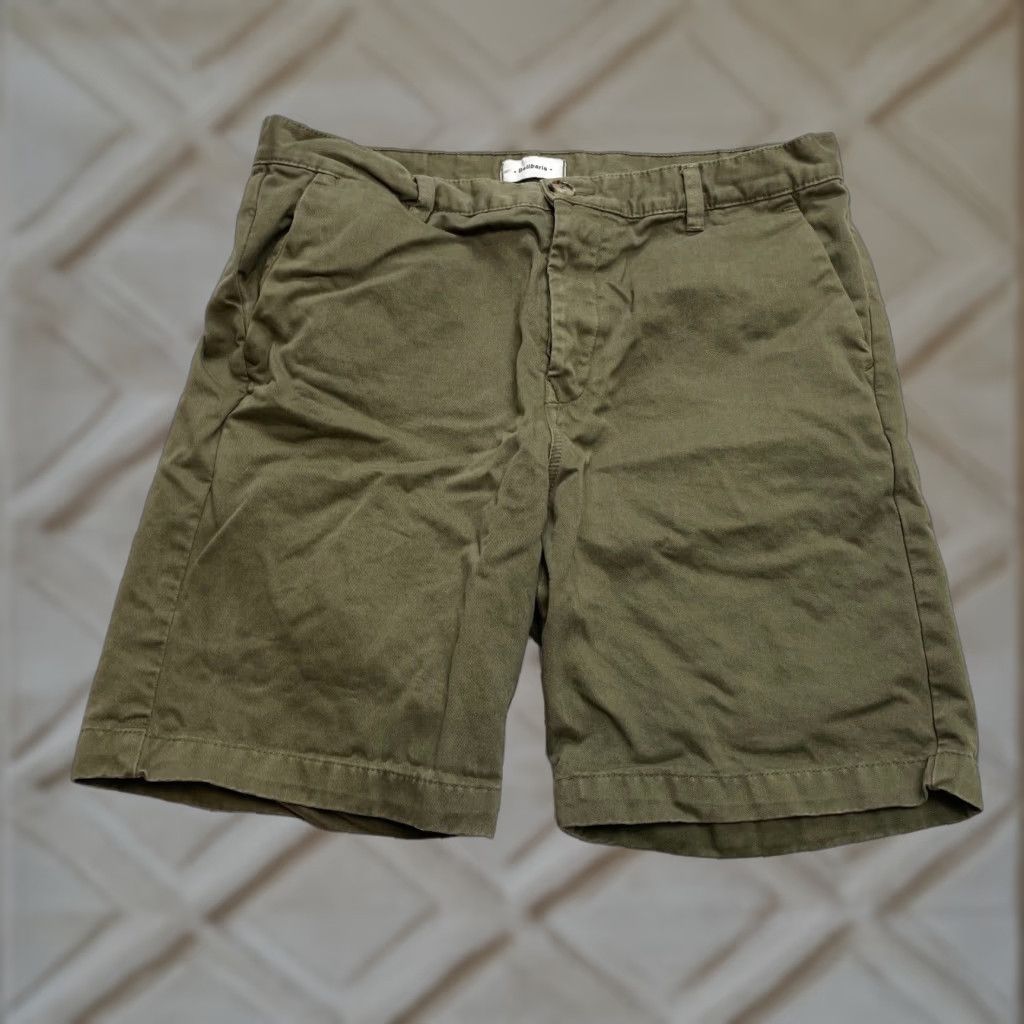 Balibaris Chino Shorts Mens 31 Green Button Fly Cotton Solid 8
