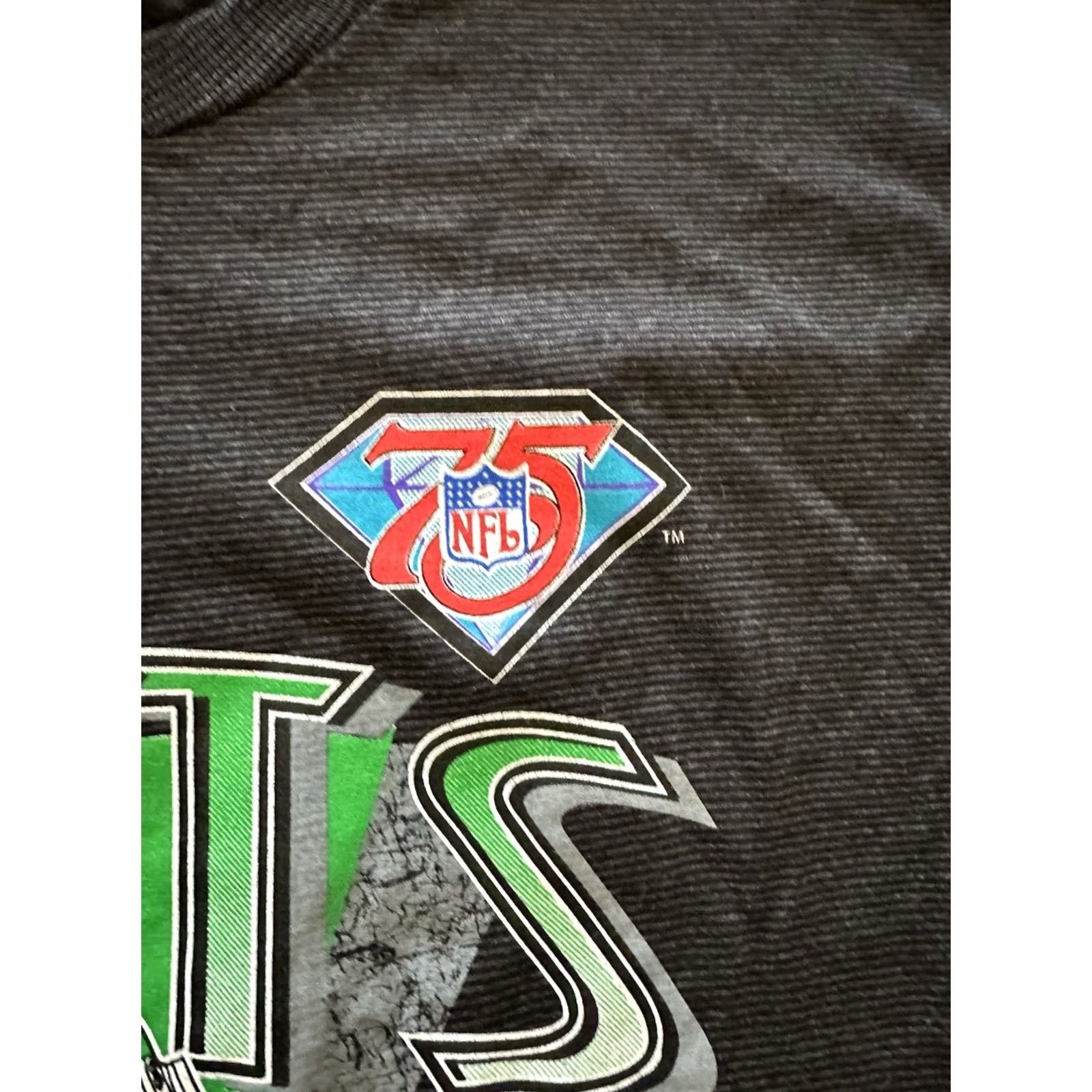 NFL VINTAGE 90s New York Jets Tee T Shirt Trench Single Stitch XL Men's Black NFL Size US XL / EU 56 / 4 - 5 Thumbnail