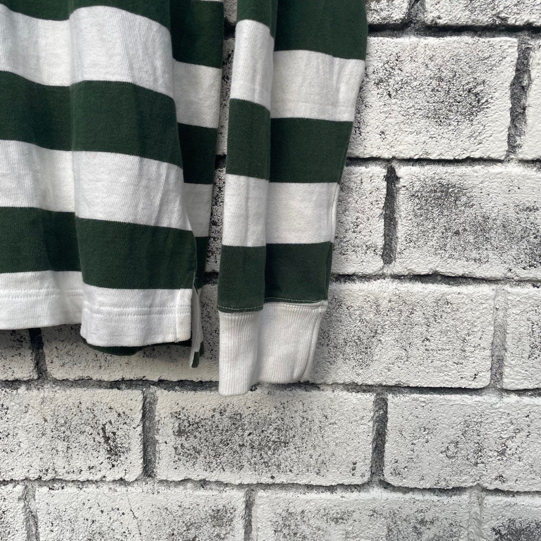 Gap Size M GAP LS Rugby Shirt in Green / White Pit 21.5 Size US M / EU 48-50 / 2 - 3 Thumbnail